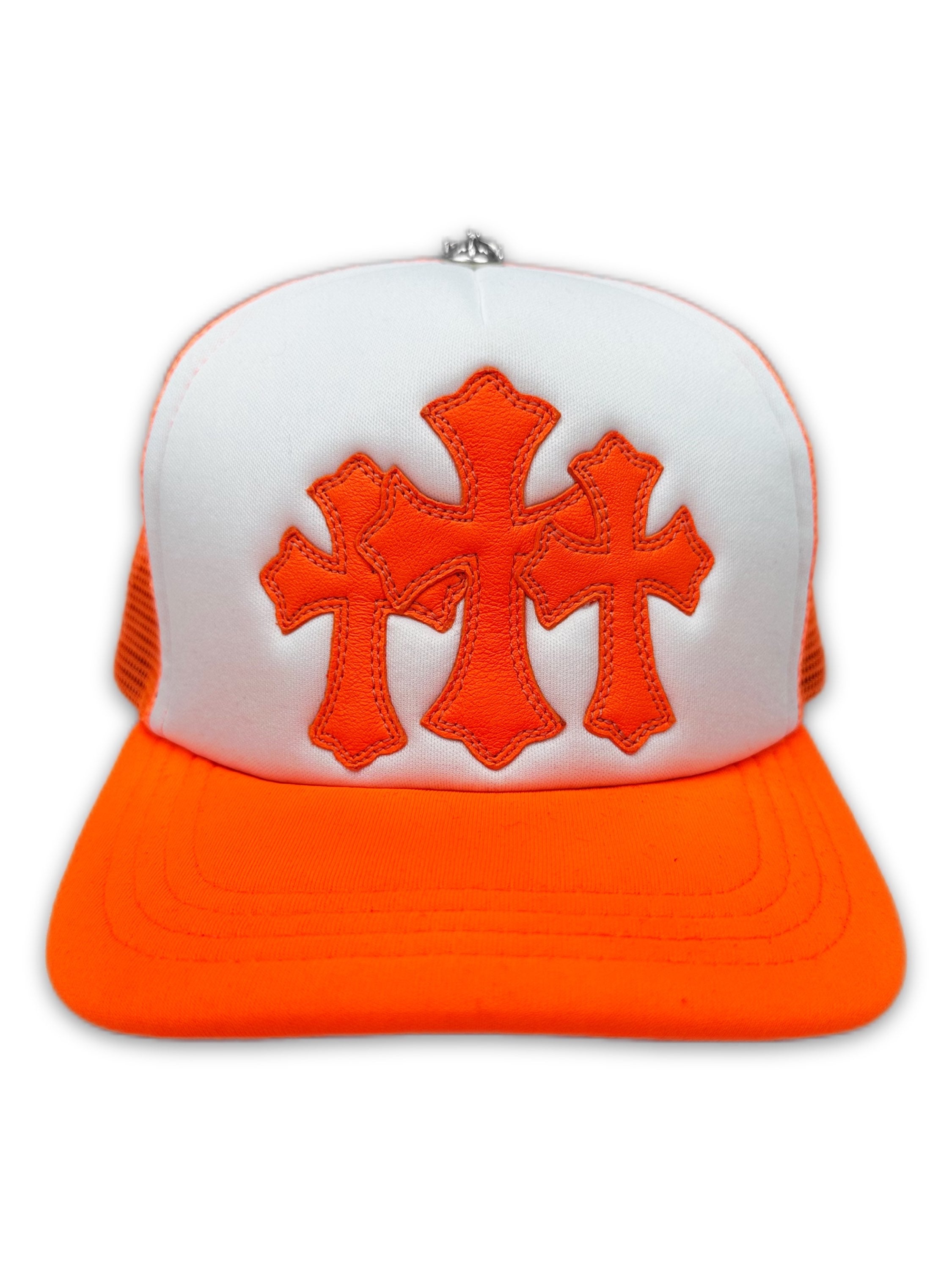2024 Chrome Hearts Triple Cross Patch Lambskin Miami Trucker Hat