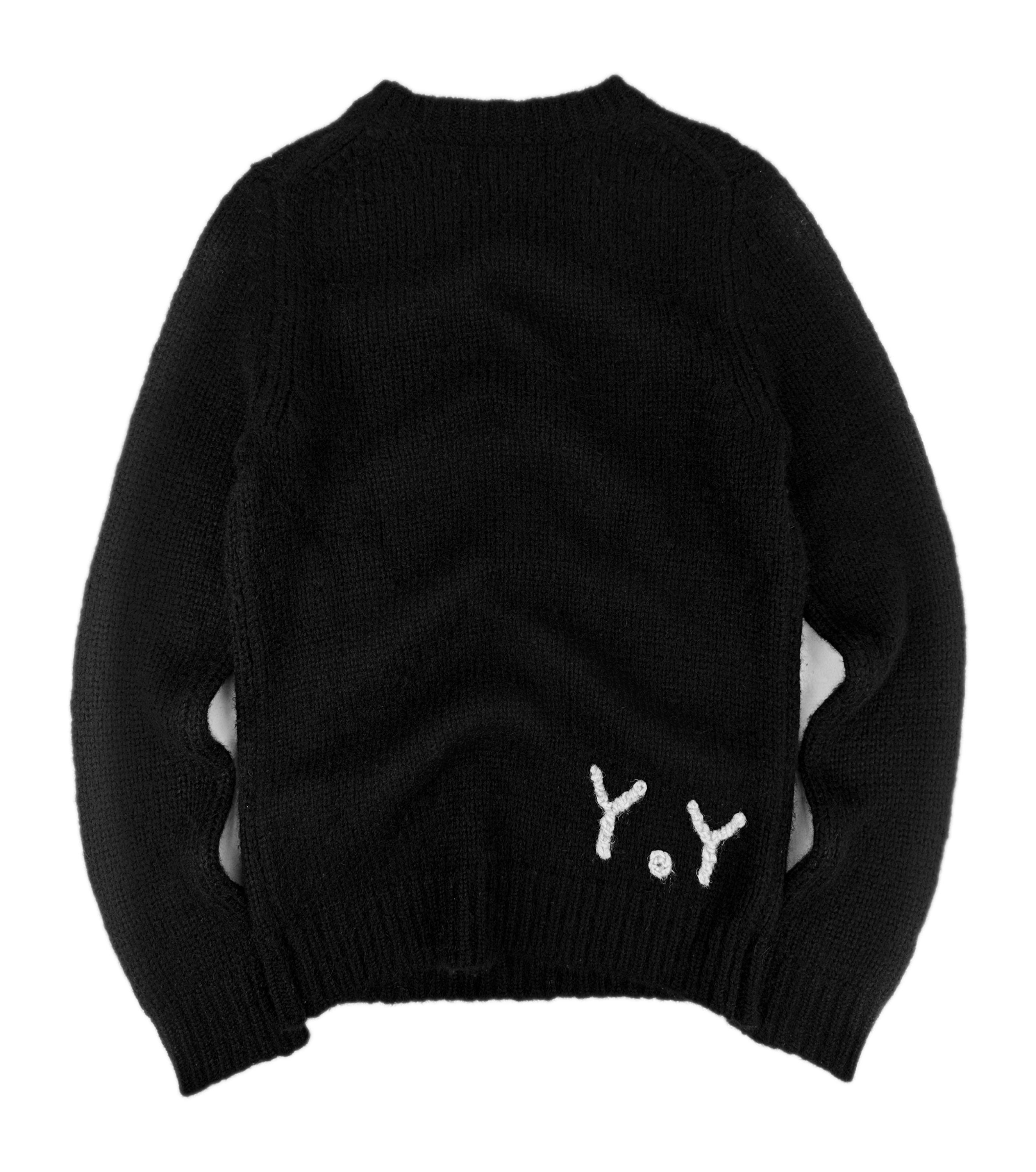 AW12 Yohji Yamamoto ‘69’ Black Wool Y.Y. Knitted Sweater