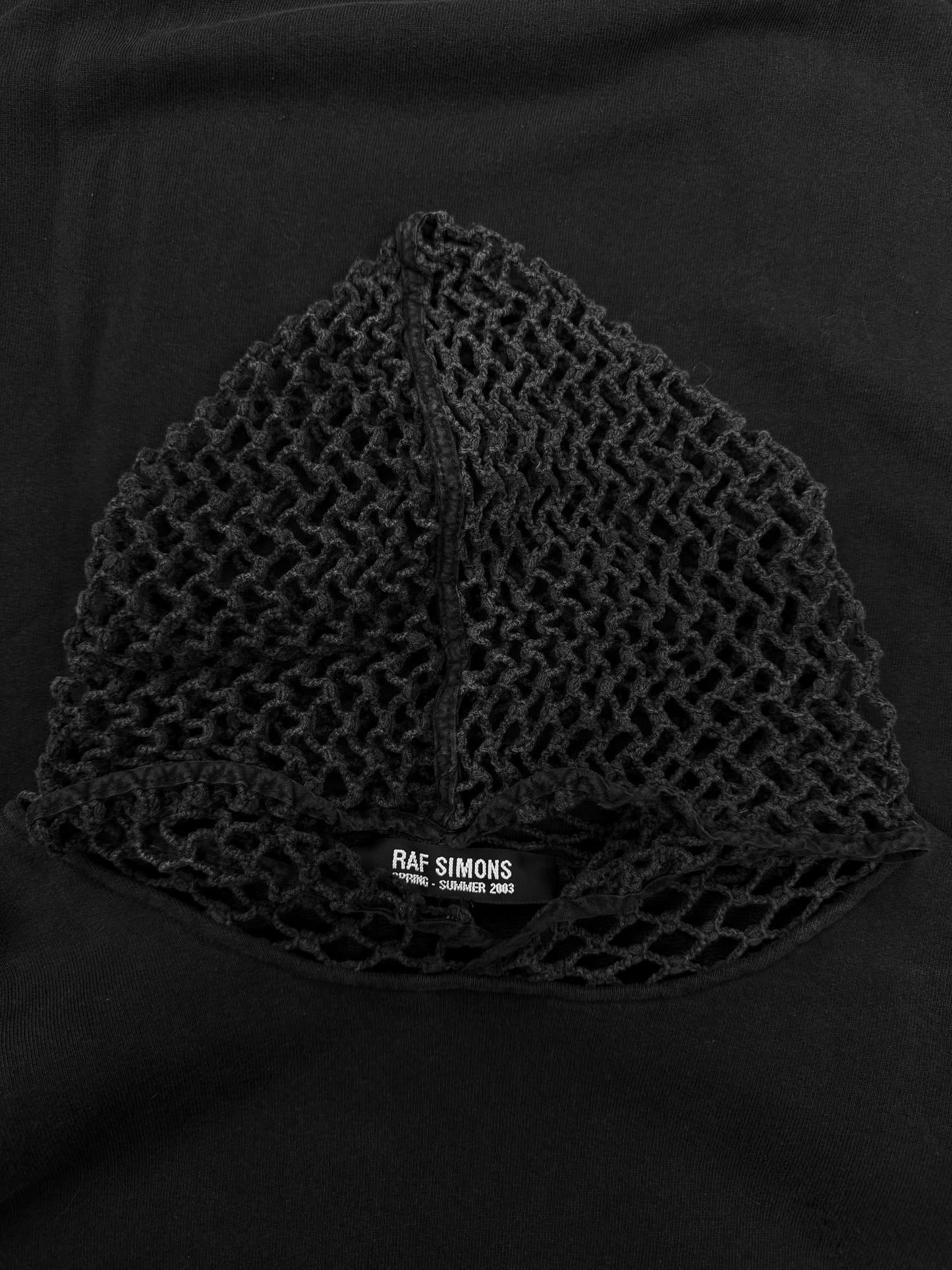 SS03 Raf Simons ‘Consumed’ Black Net Mesh Hoodie