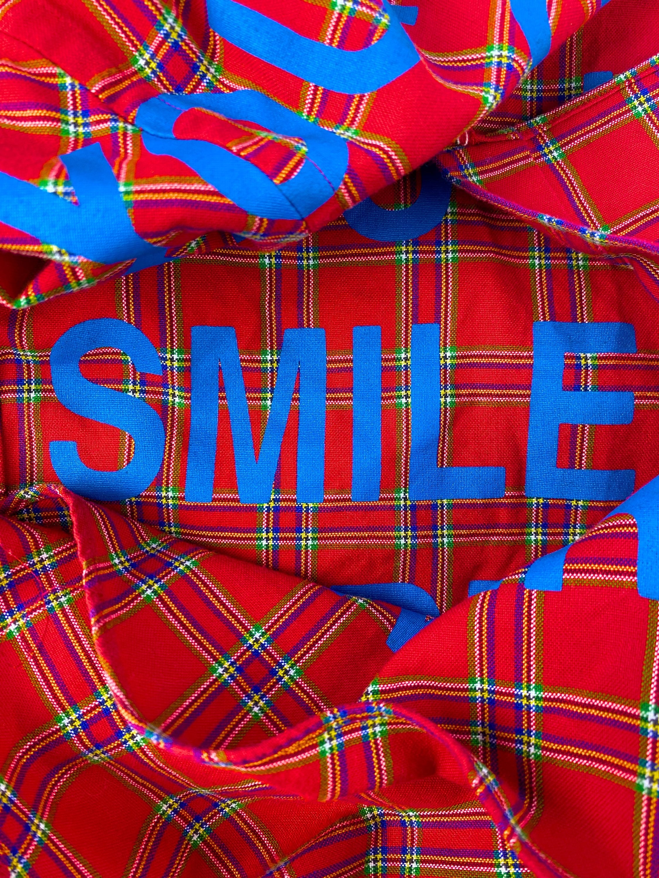 SS02 Junya Watanabe ‘Your Smile’ Poem Checkered Button Up