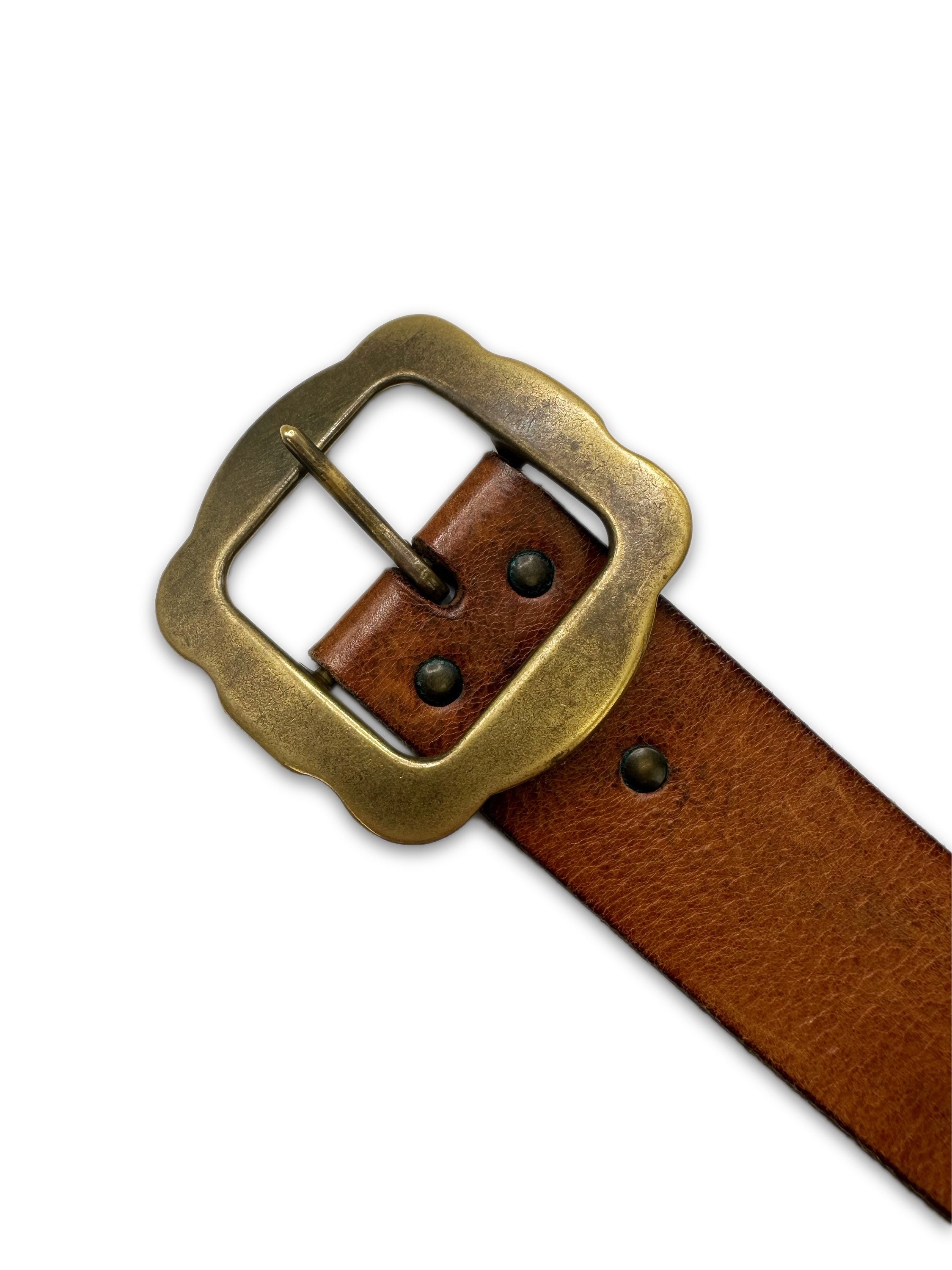 00s Dsquared2 ‘Fucking Stoner’ Brown Leather Slogan Belt