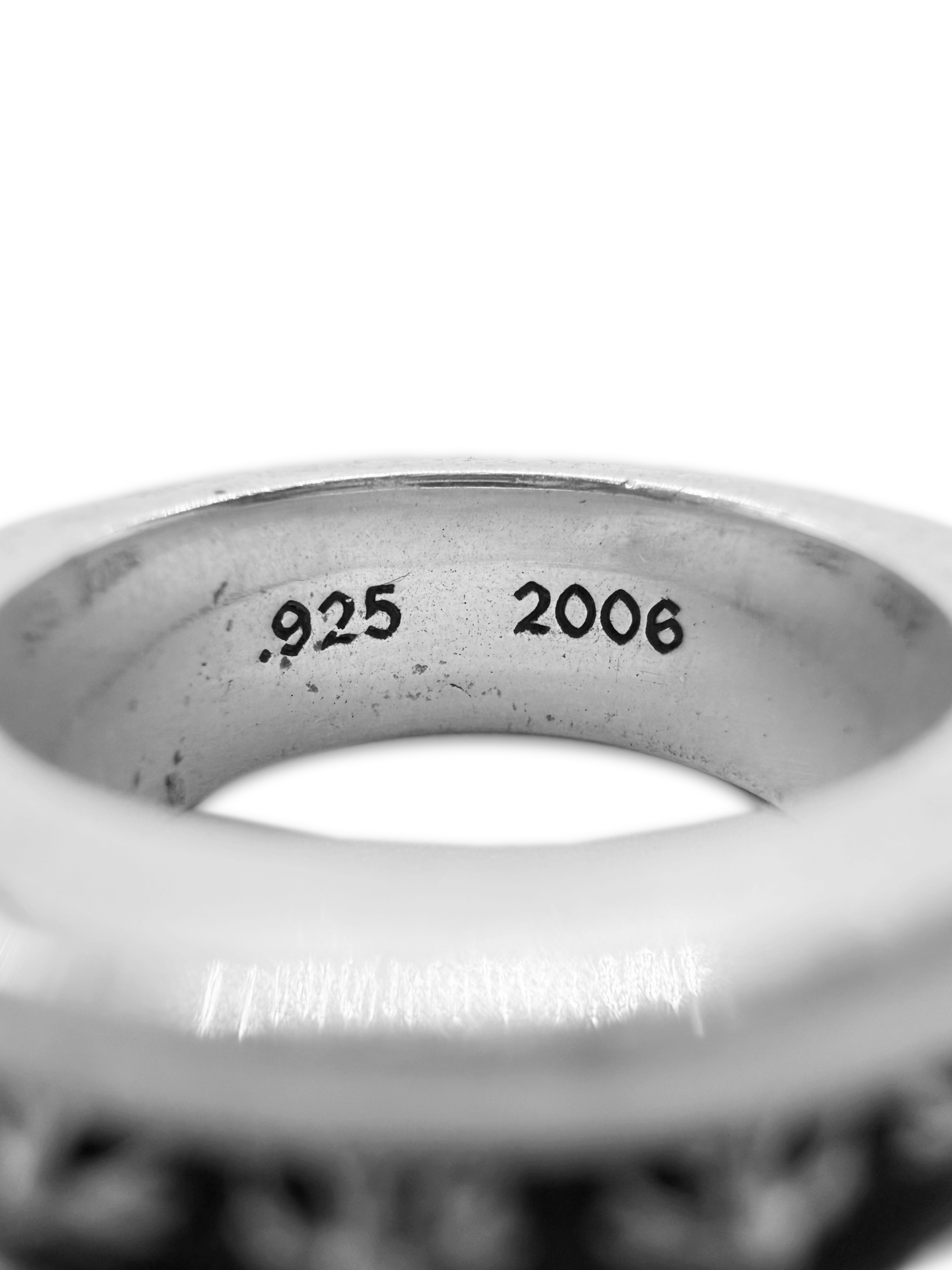 Chrome Hearts Mini Plus Etched .925 Silver Ring