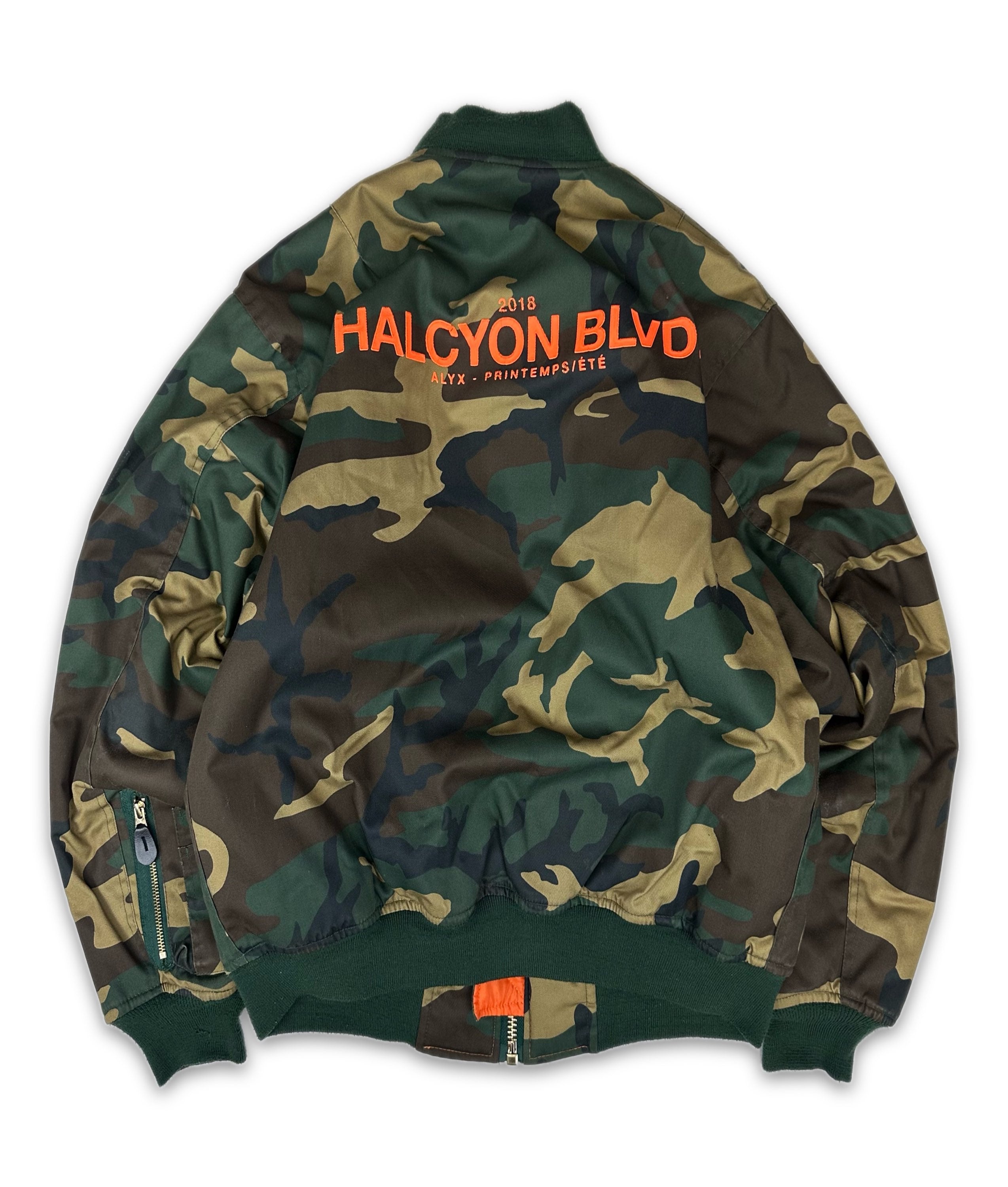1017 Alyx 9SM ‘Halcyon Blvd’ Green Camo Bomber Jacket