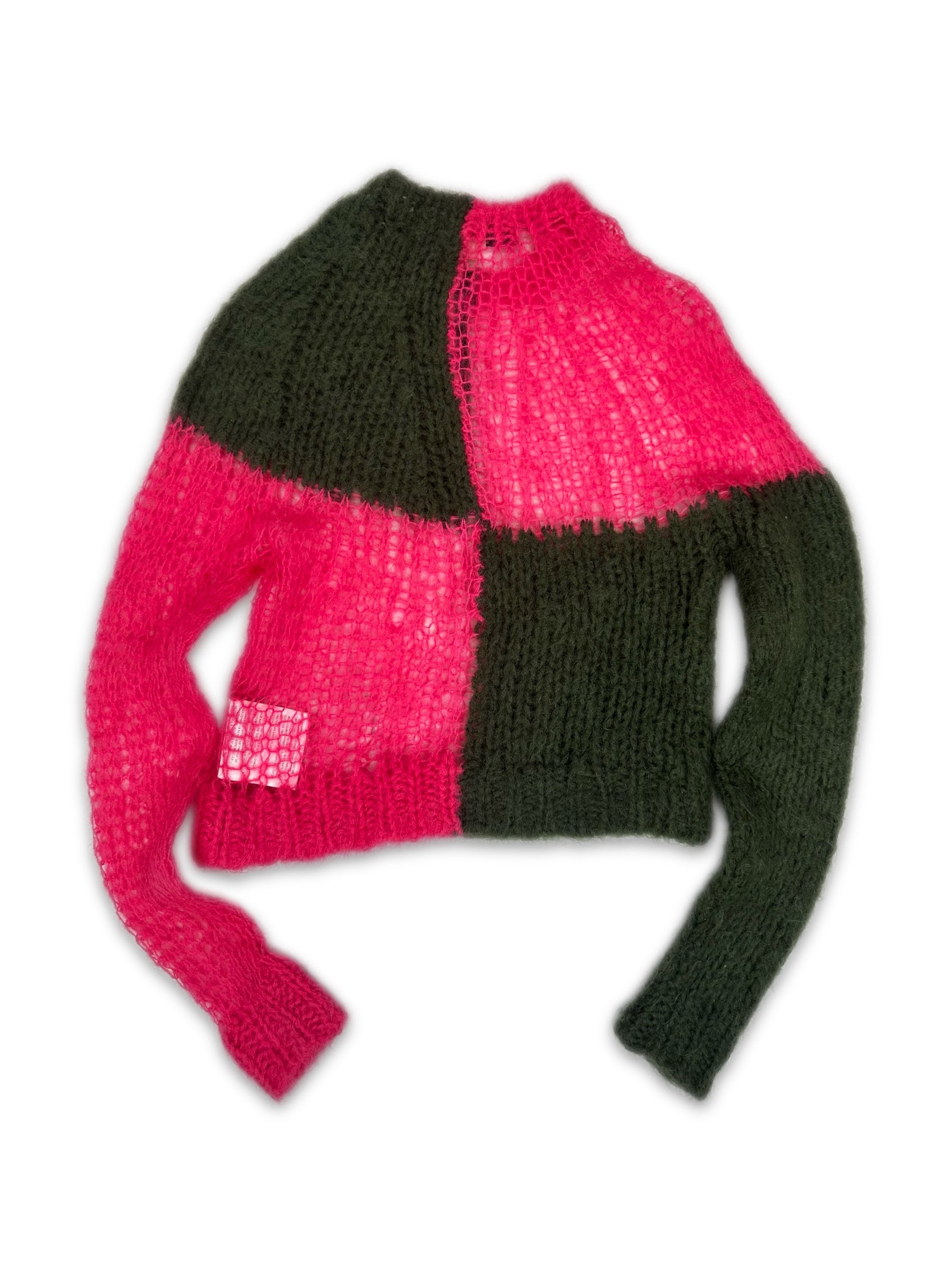 00s Junya Watanabe ‘Split’ Loose Gauge Cropped Mohair Sweater