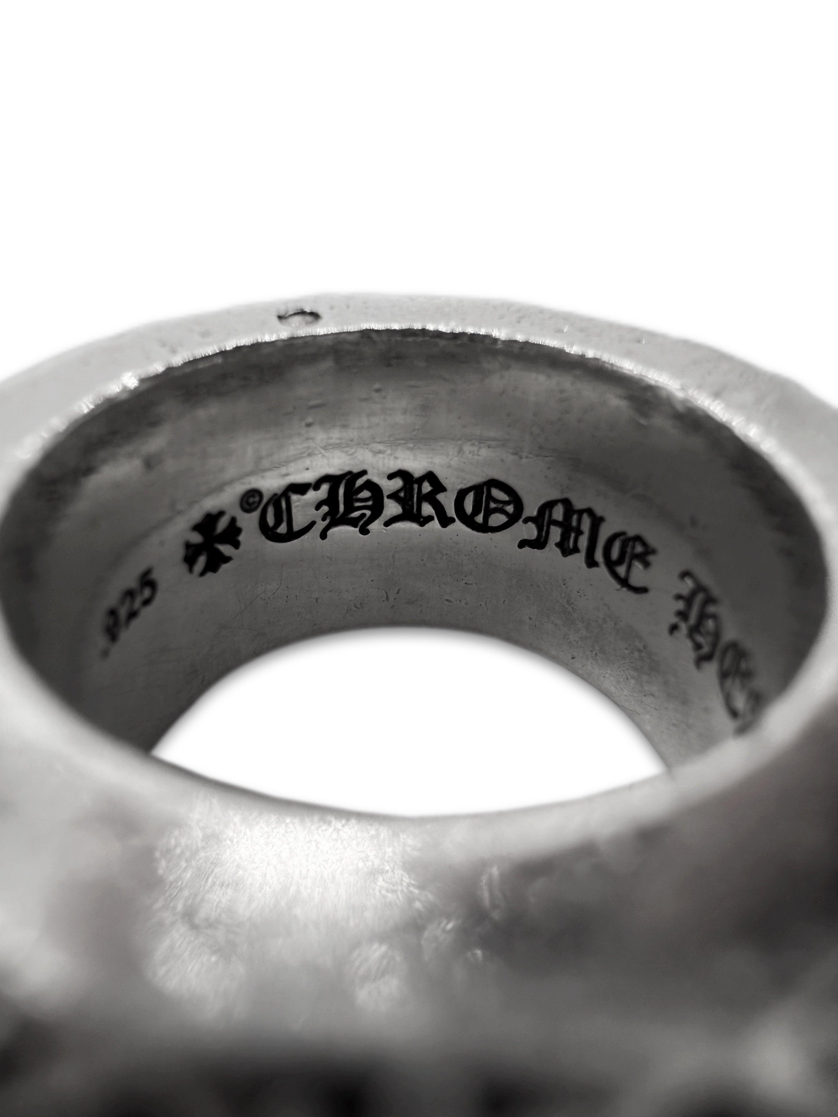 Chrome Hearts Double ‘Pete Punk’ .925 Silver Etched Ring