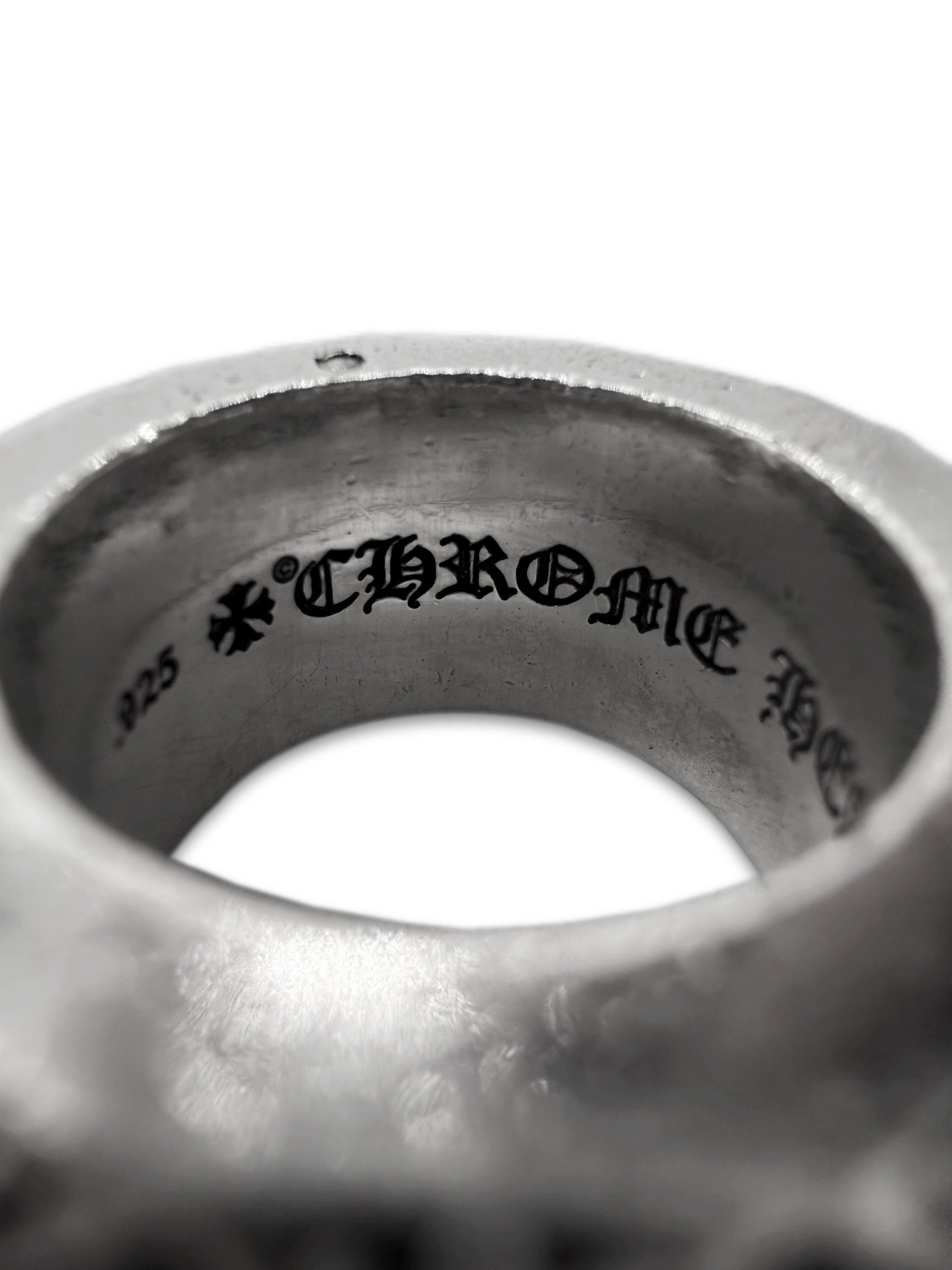 Chrome Hearts Double ‘Pete Punk’ .925 Silver Etched Ring