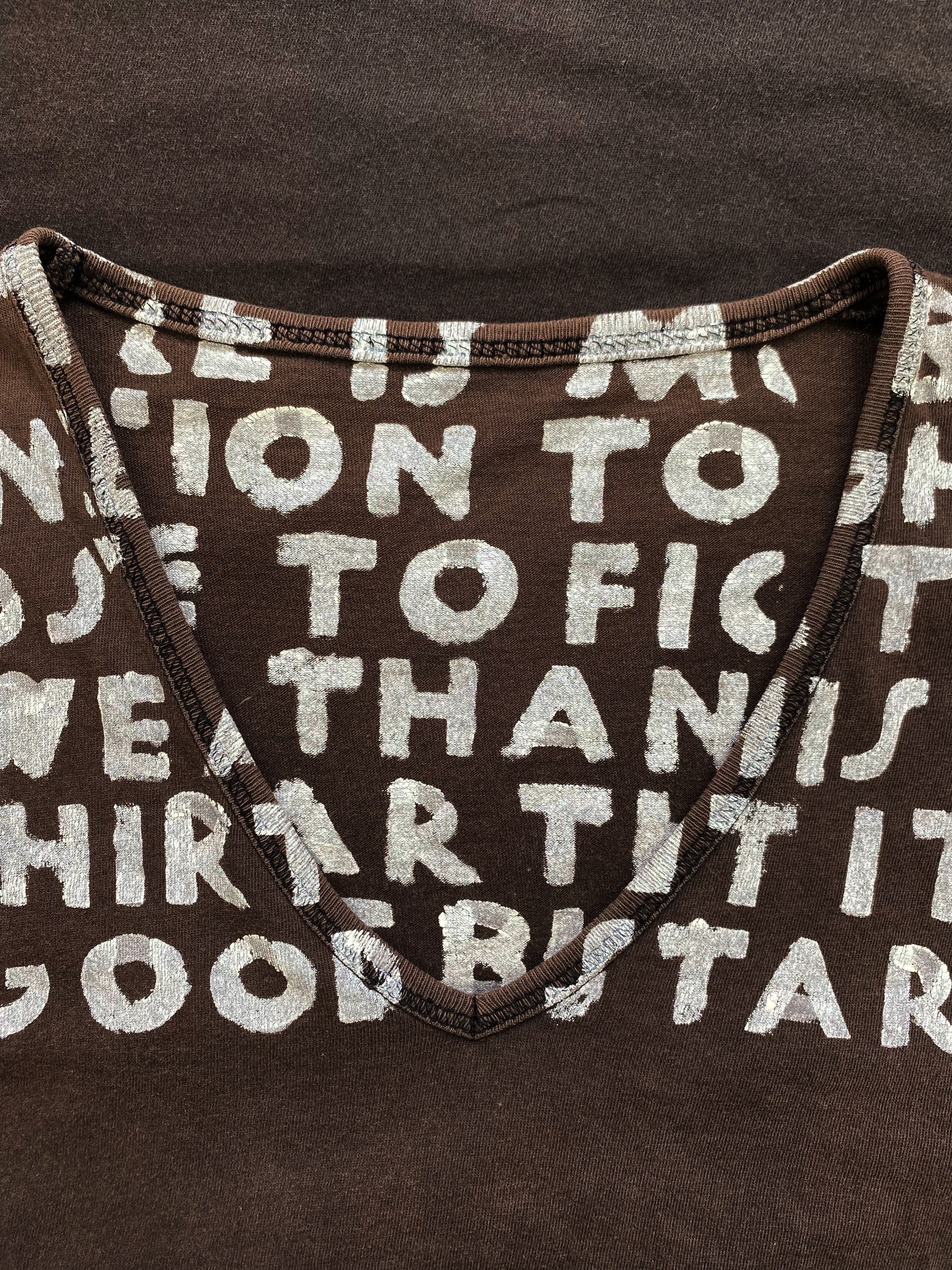 AW04 Maison Margiela ‘Aids’ Brown Script T-Shirt