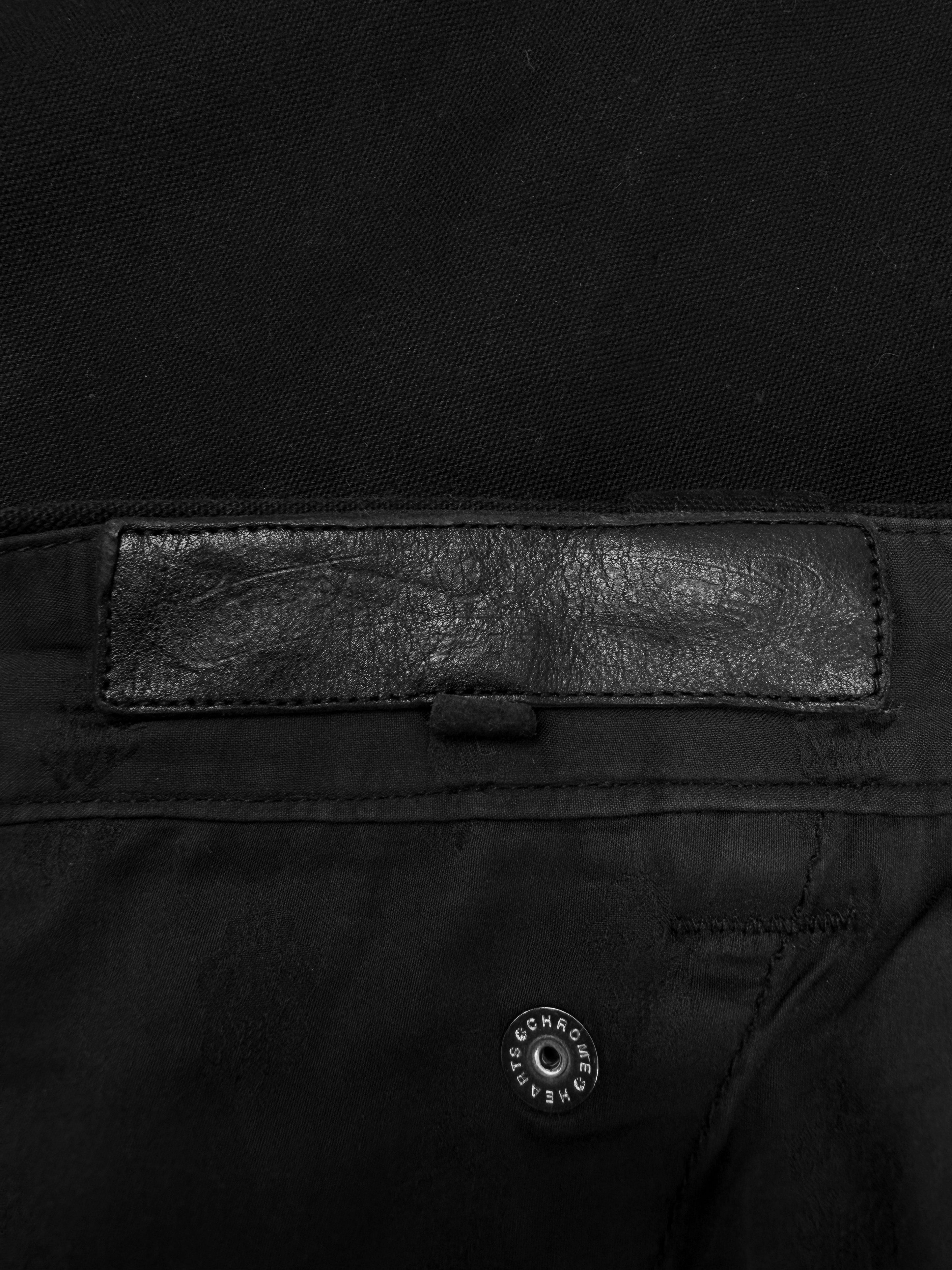 Chrome Hearts Double Knee Carpenter Black Boot Cut Denim