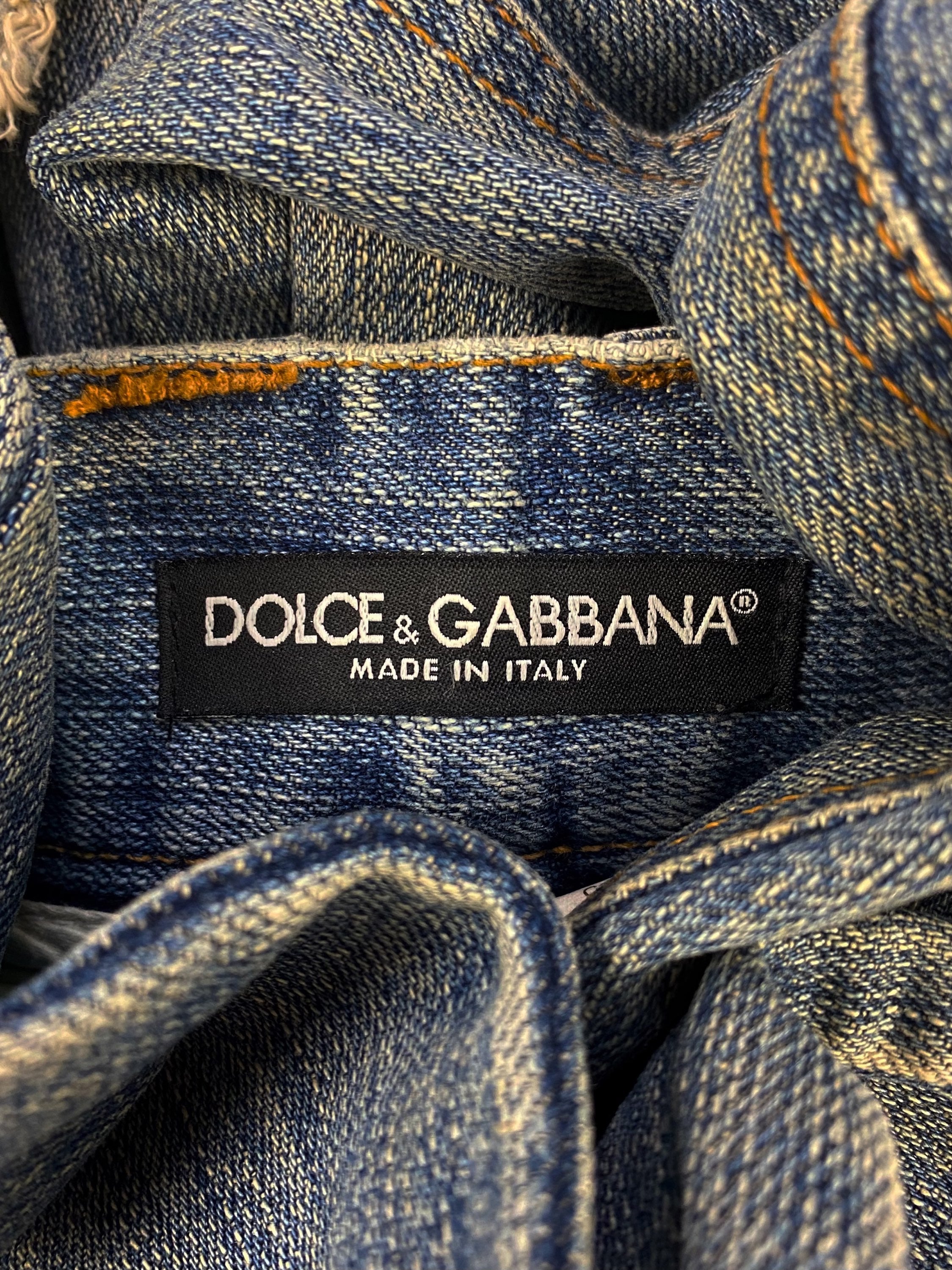00s Dolce &amp; Gabbana Distressed Sand Wash Denim