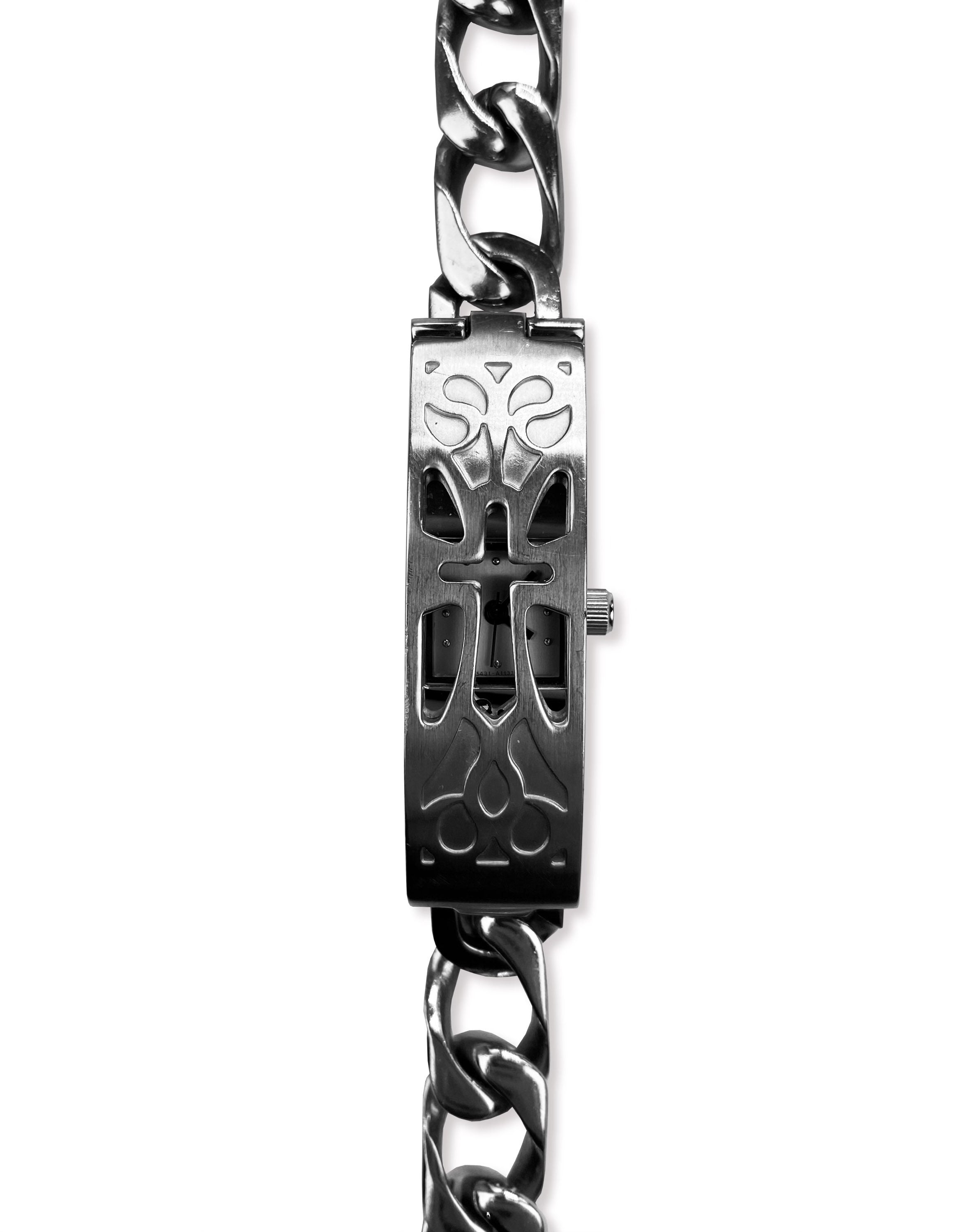 Jean Paul Gaultier Trompe L’Oeil Hinged Gothic Cross Watch