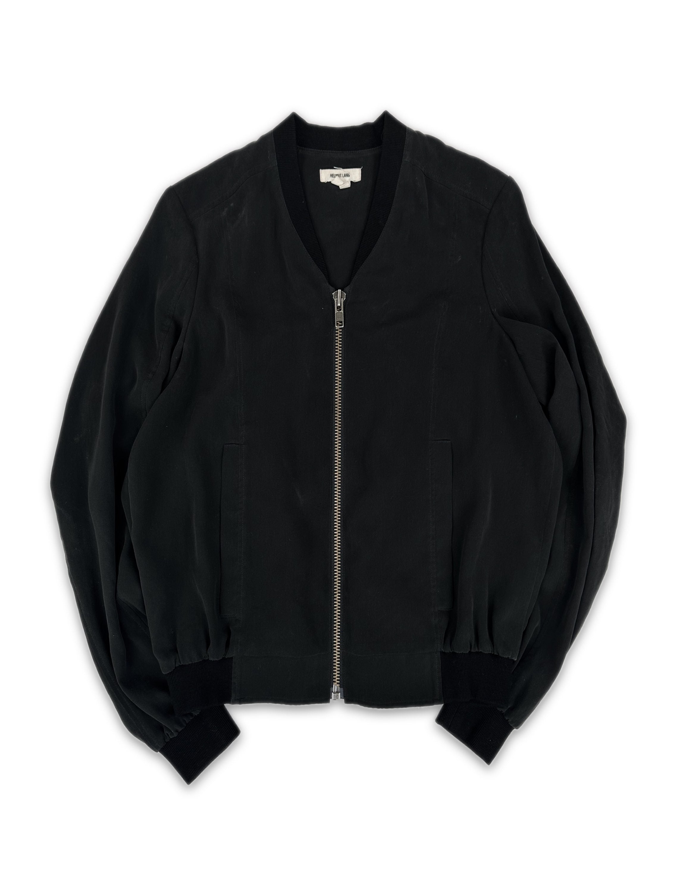 Helmut Lang Black Light Weight Full-zip Bomber Jacket