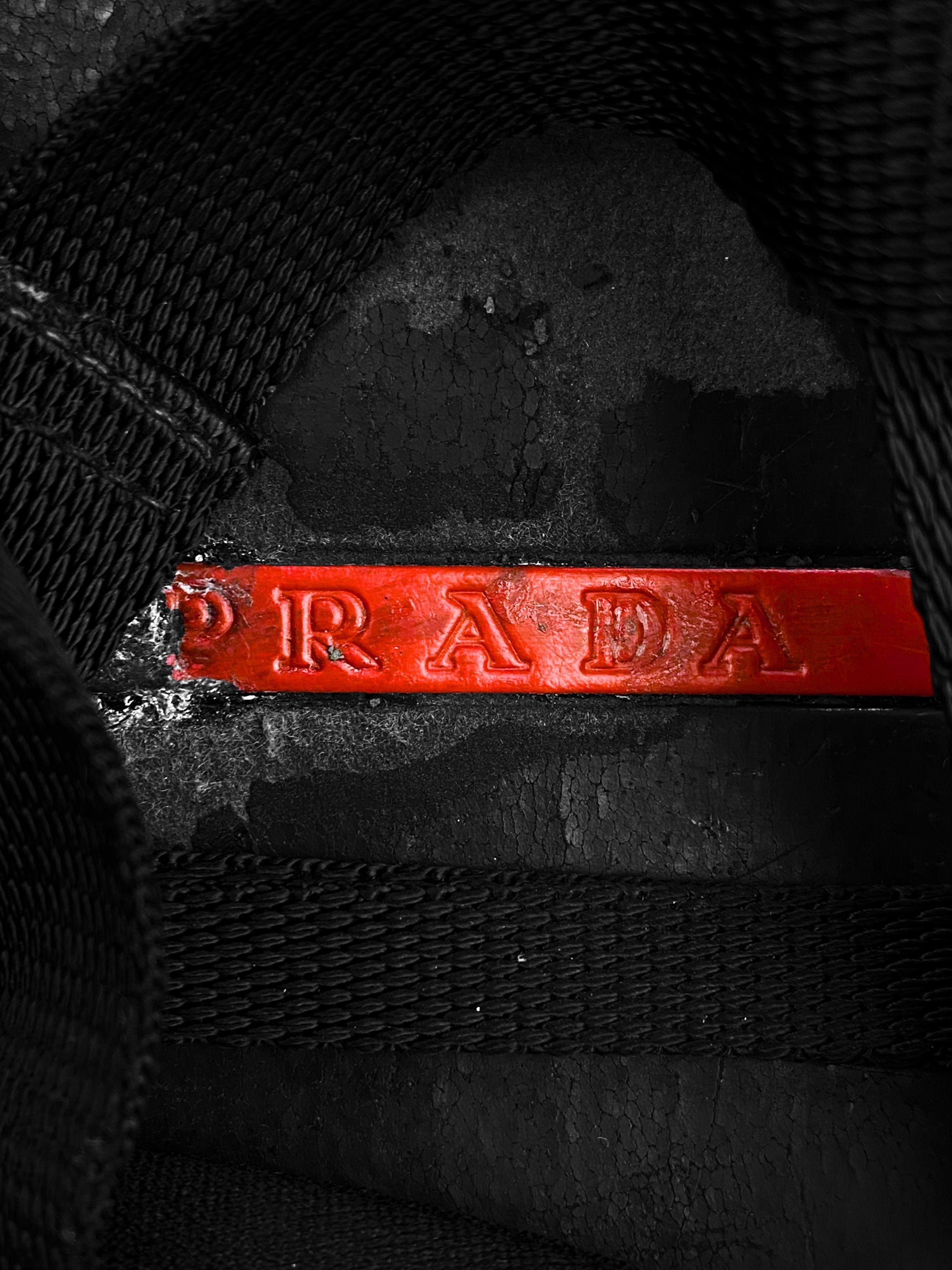 00s Prada Sport Black Nylon Linea Rossa Front Zip Backpack