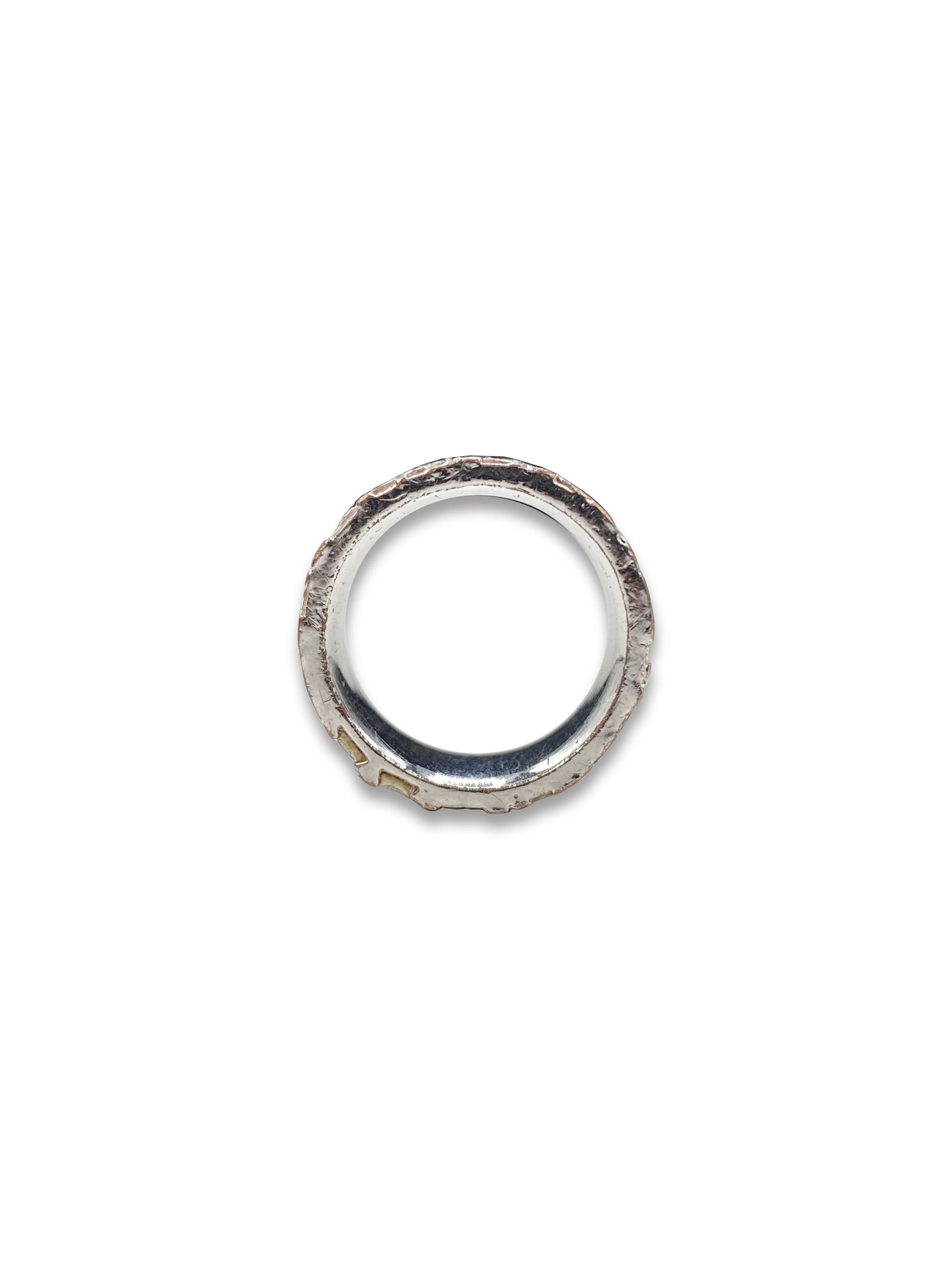 Dior ‘2’ Hot Pint Trotter Monogram Silver Ring