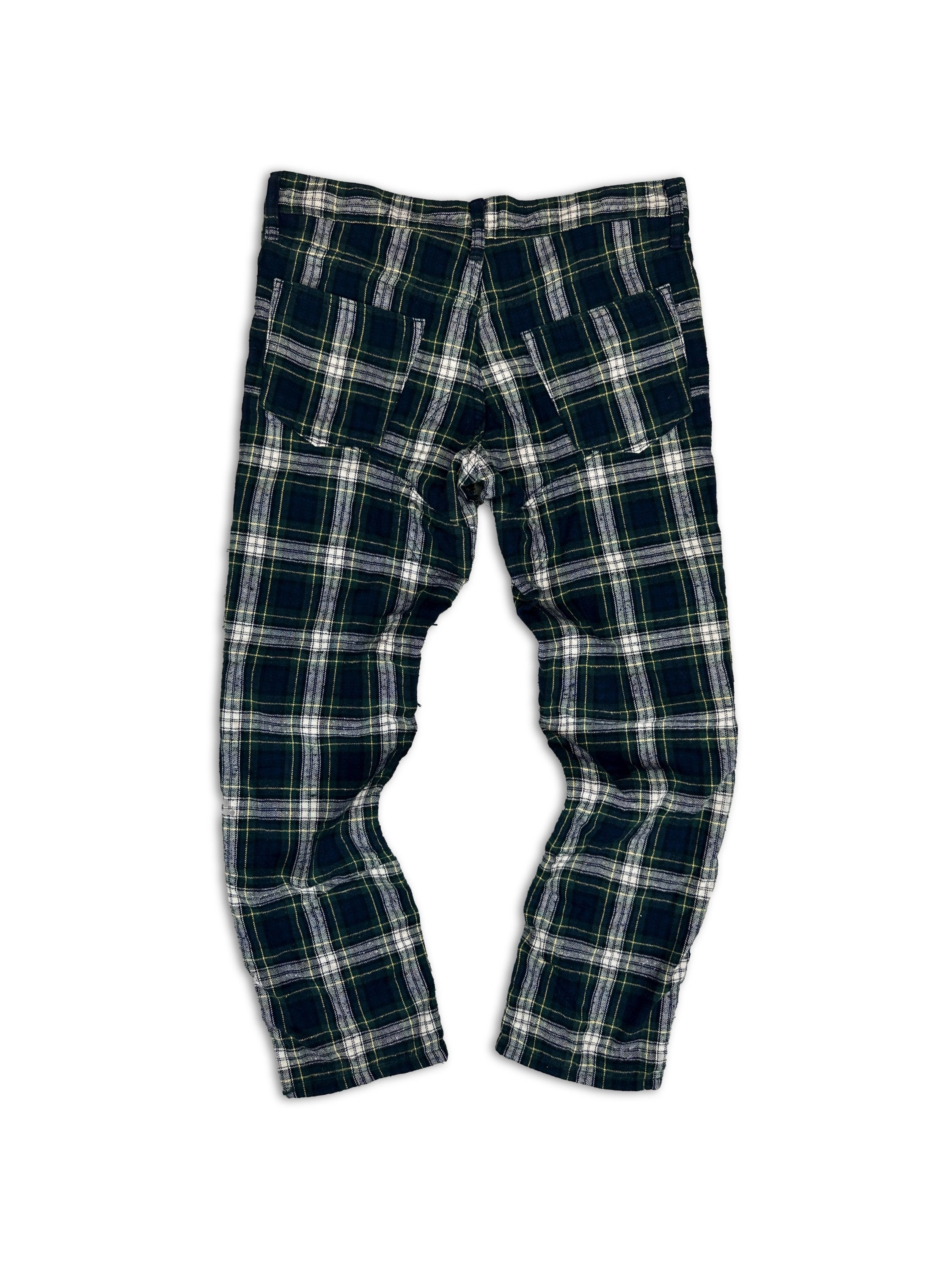 00s Junya Watanabe Plaid Distressed Cropped Two Tone Pants