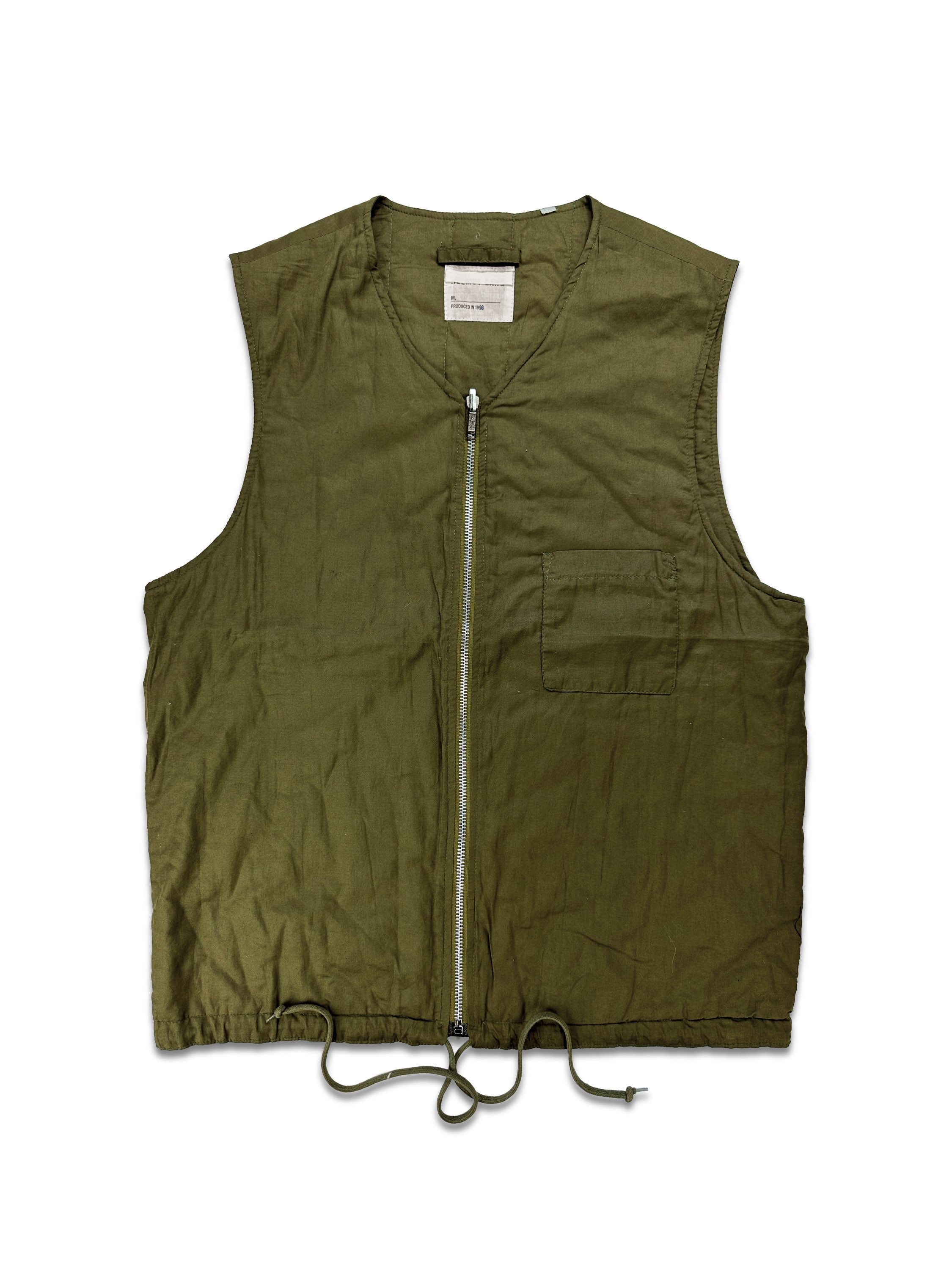 1998 Helmut Lang Green Full-zip Padded Vest