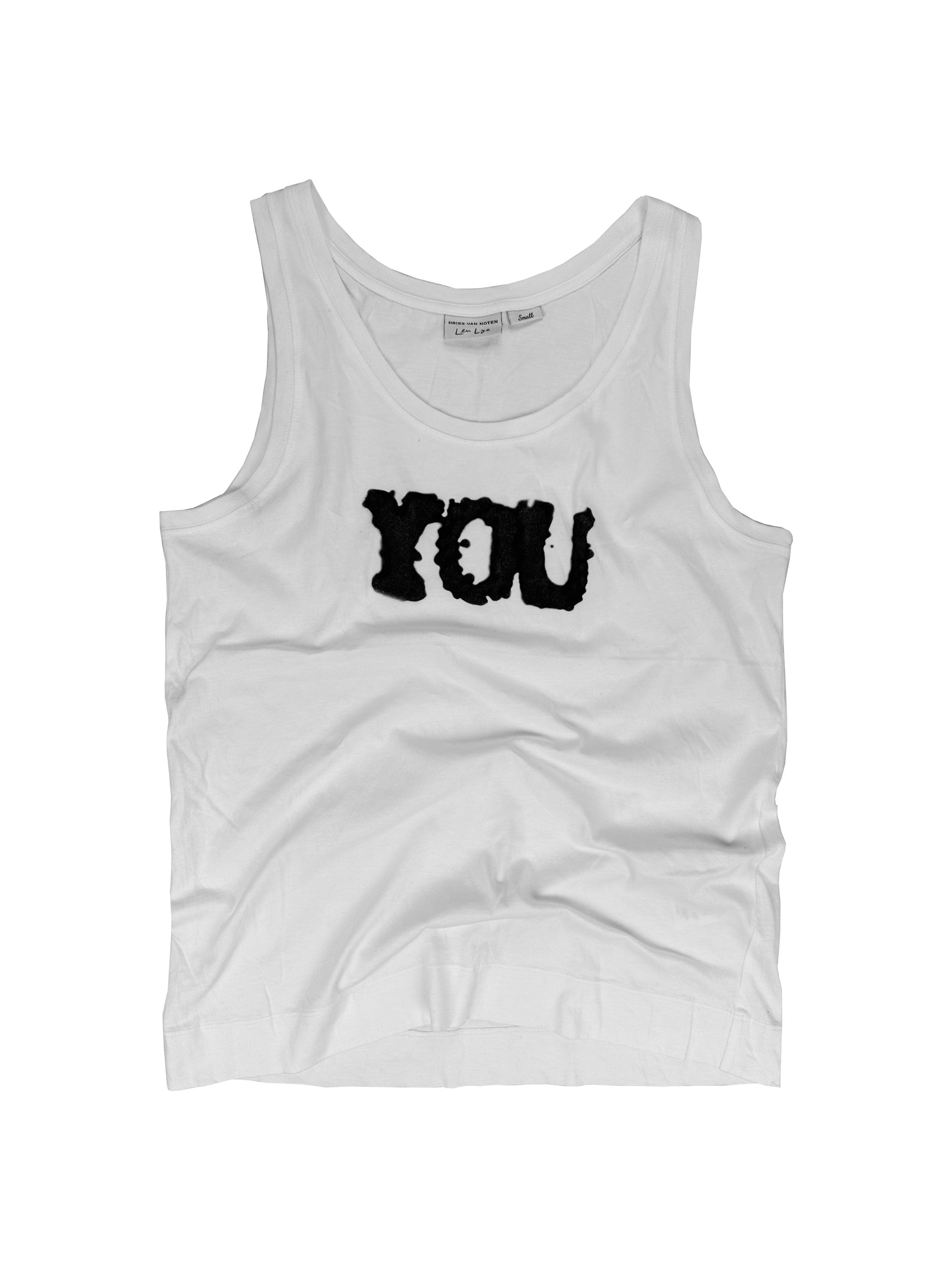 Dries Van Noten x Len Lye ‘You’ White Slogan Tank-top