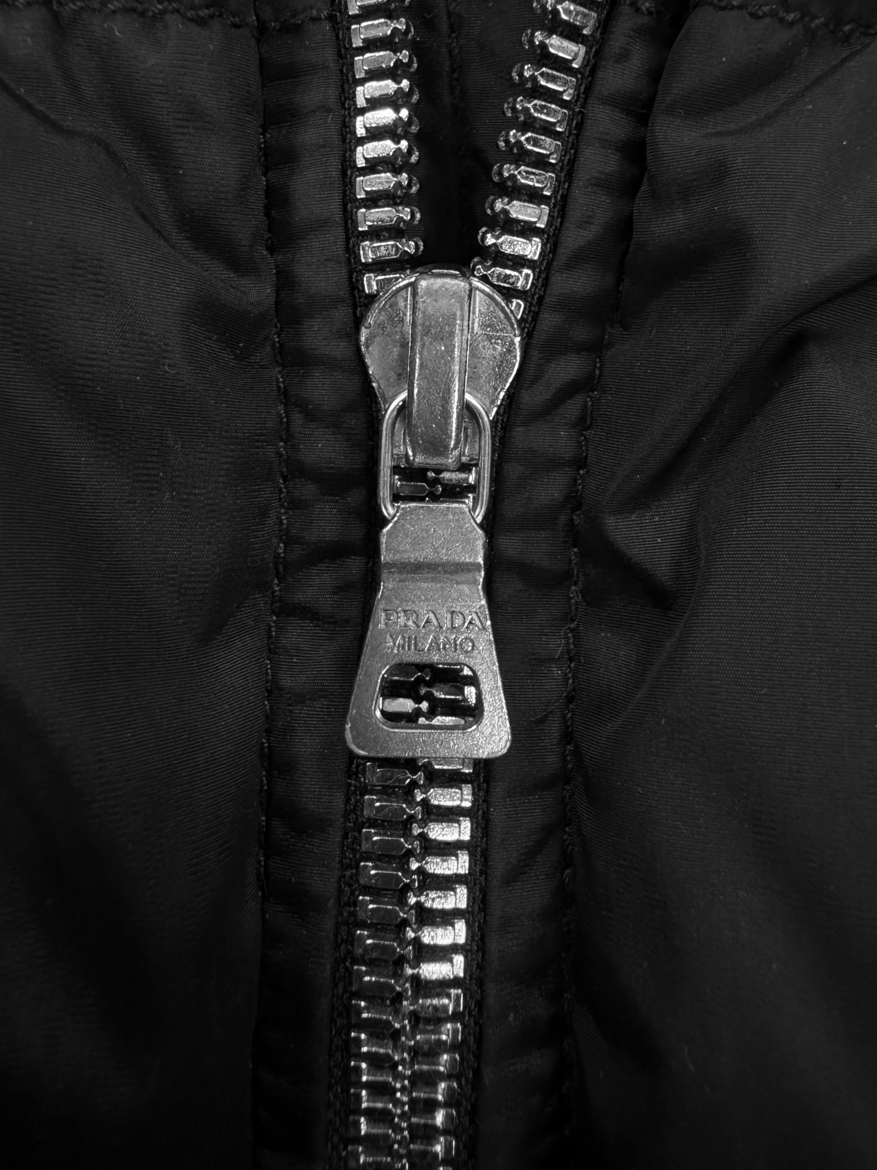 Prada Black Multi Pocket Stow Hood Puffer Jacket