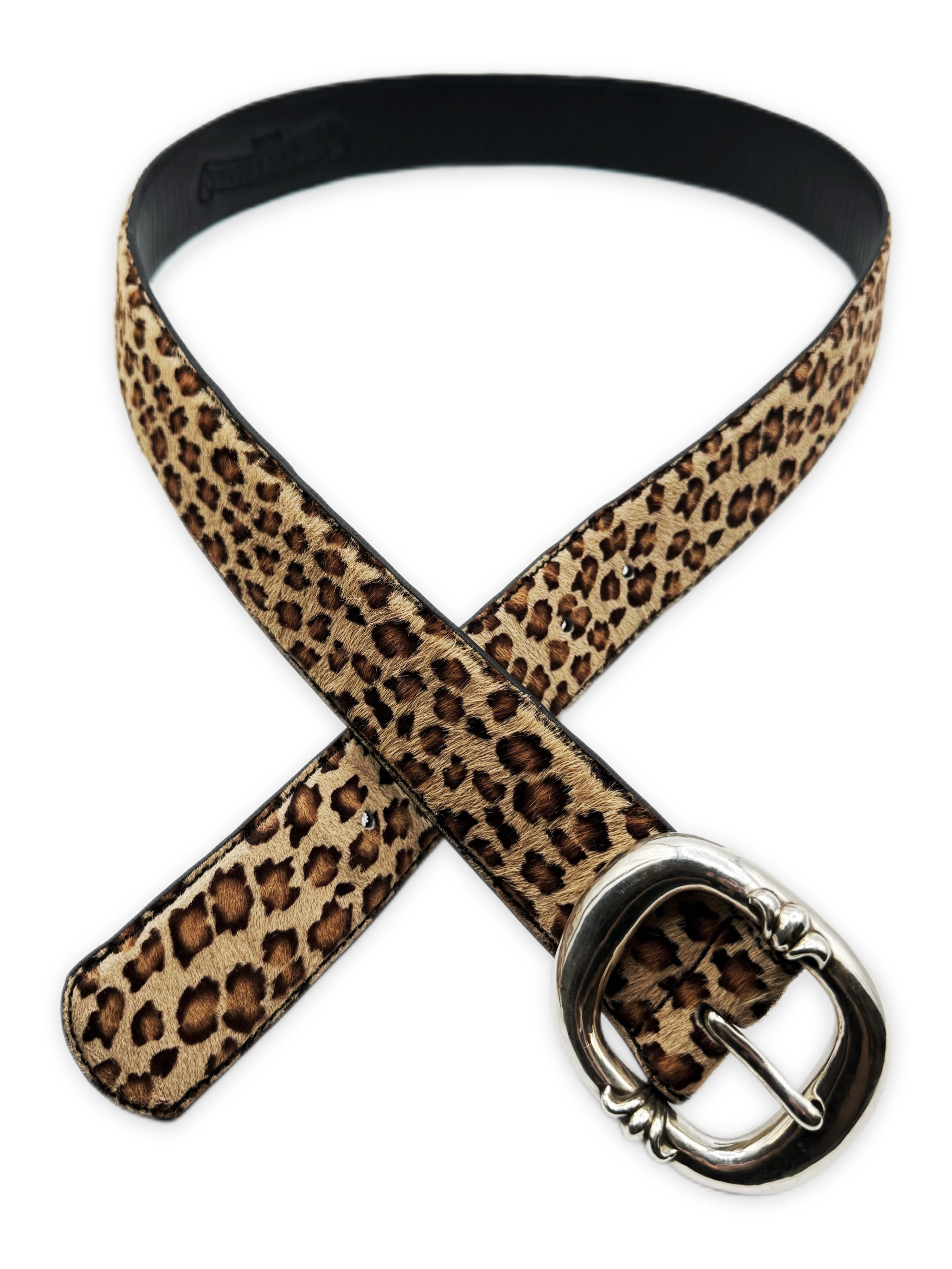 Chrome Hearts Cheetah Pony Hair Gunslinger Leather Belt