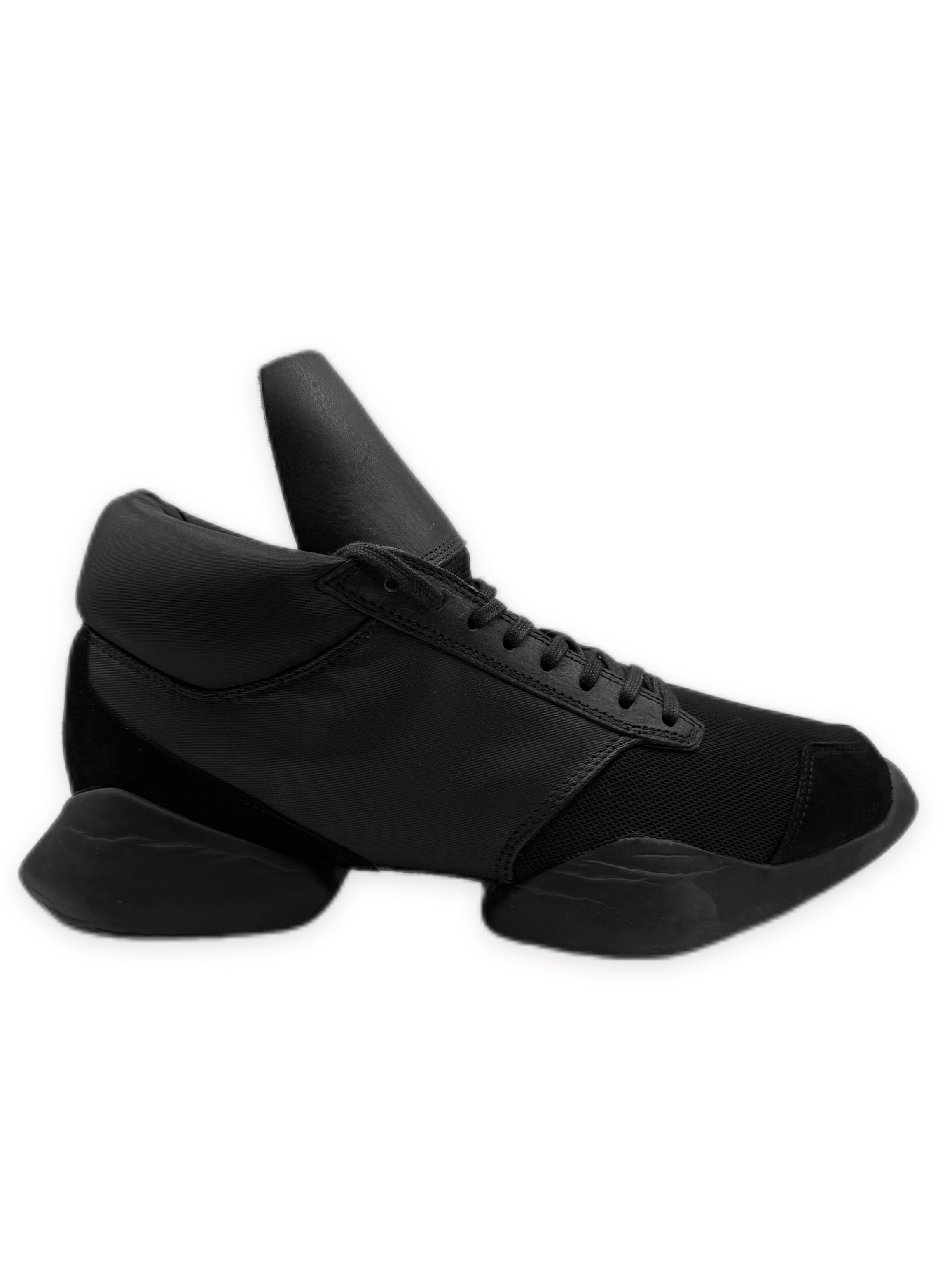 Rick Owens x Adidas Black Tech Runner Sneakers