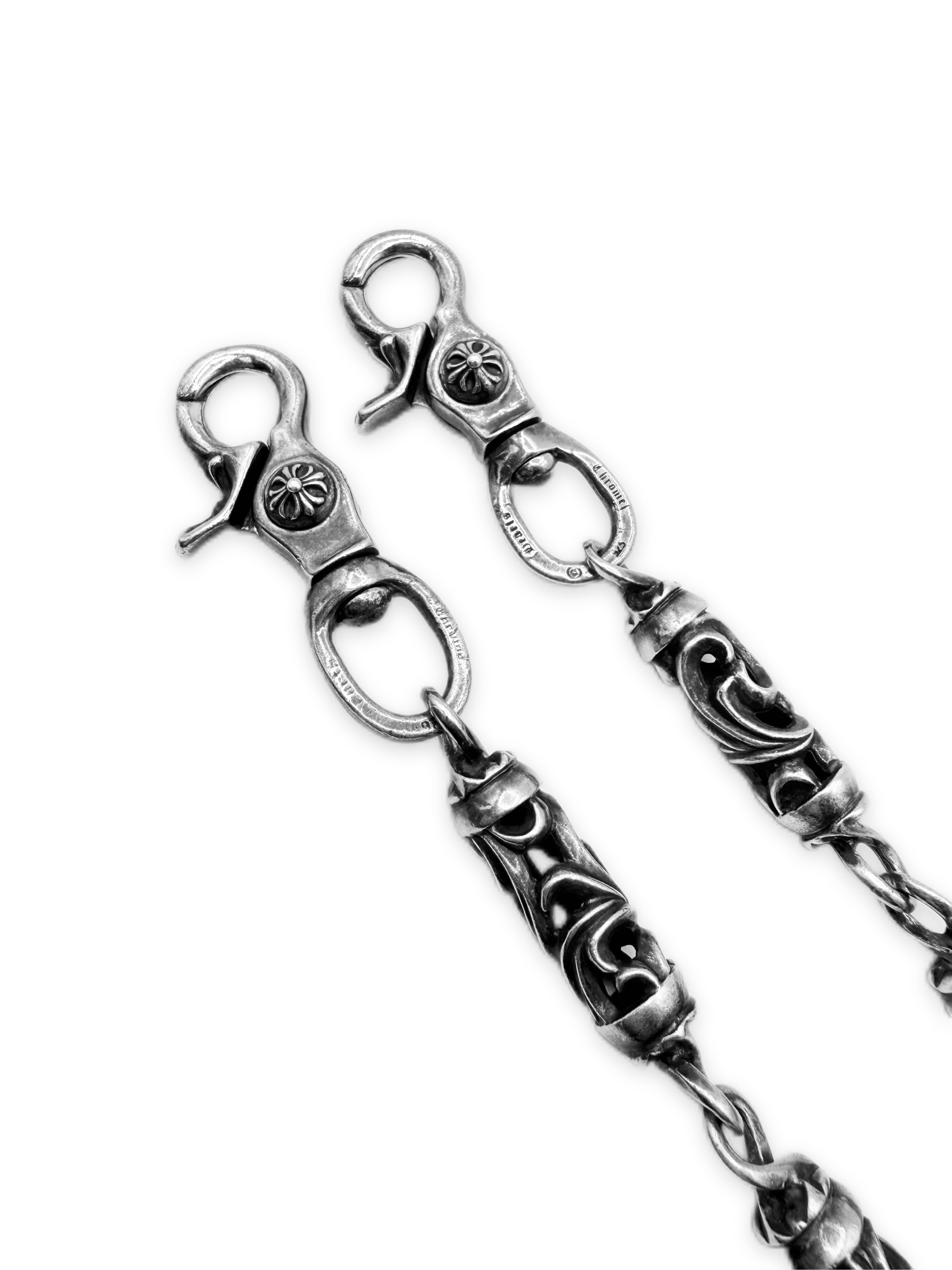Chrome Hearts Roller Barrel 31 in Double Lobster Clasp .925 Wallet Chain