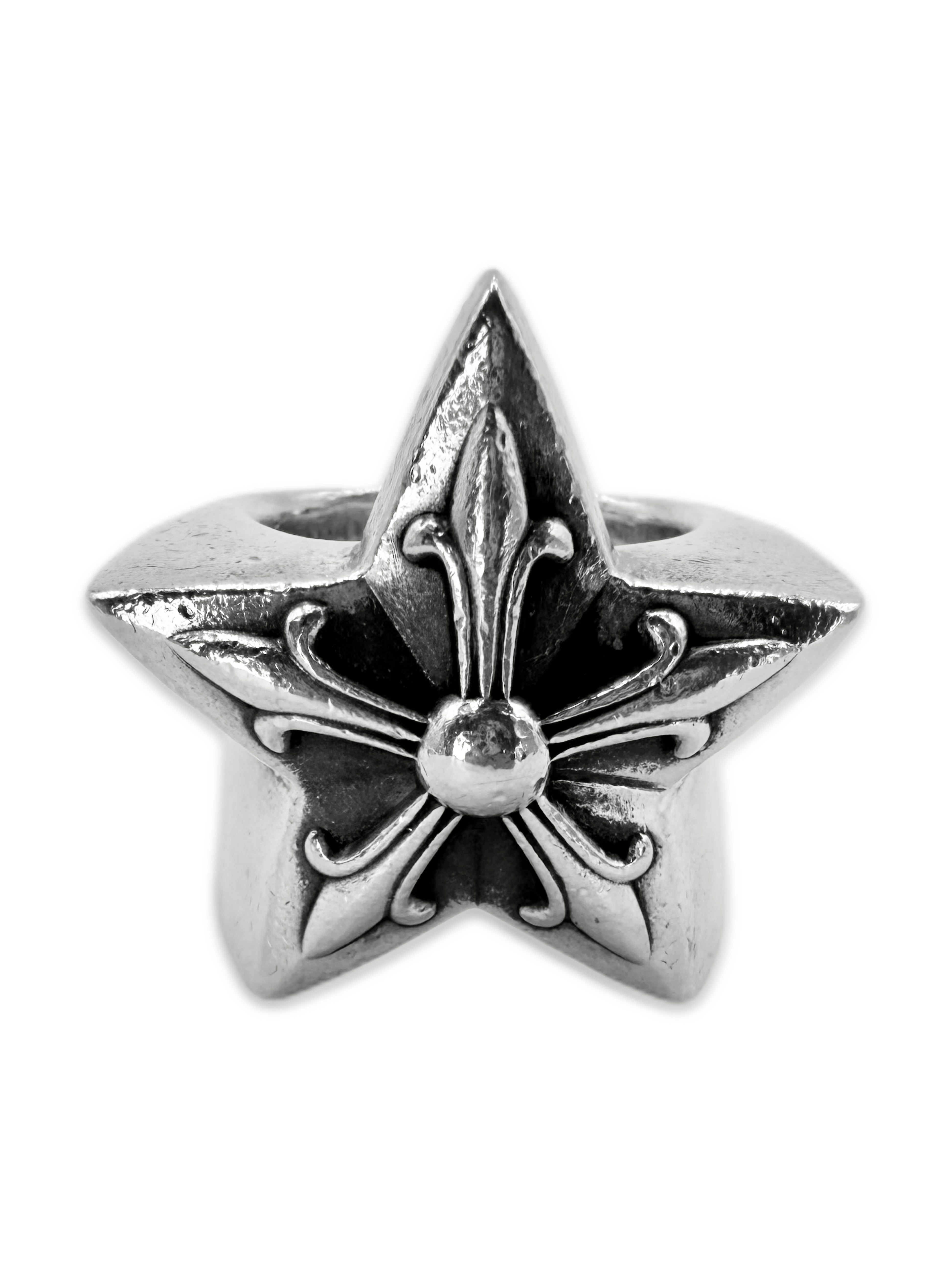 Chrome Hearts ‘5 Point Star’ .925 Silver XL Etched Ring