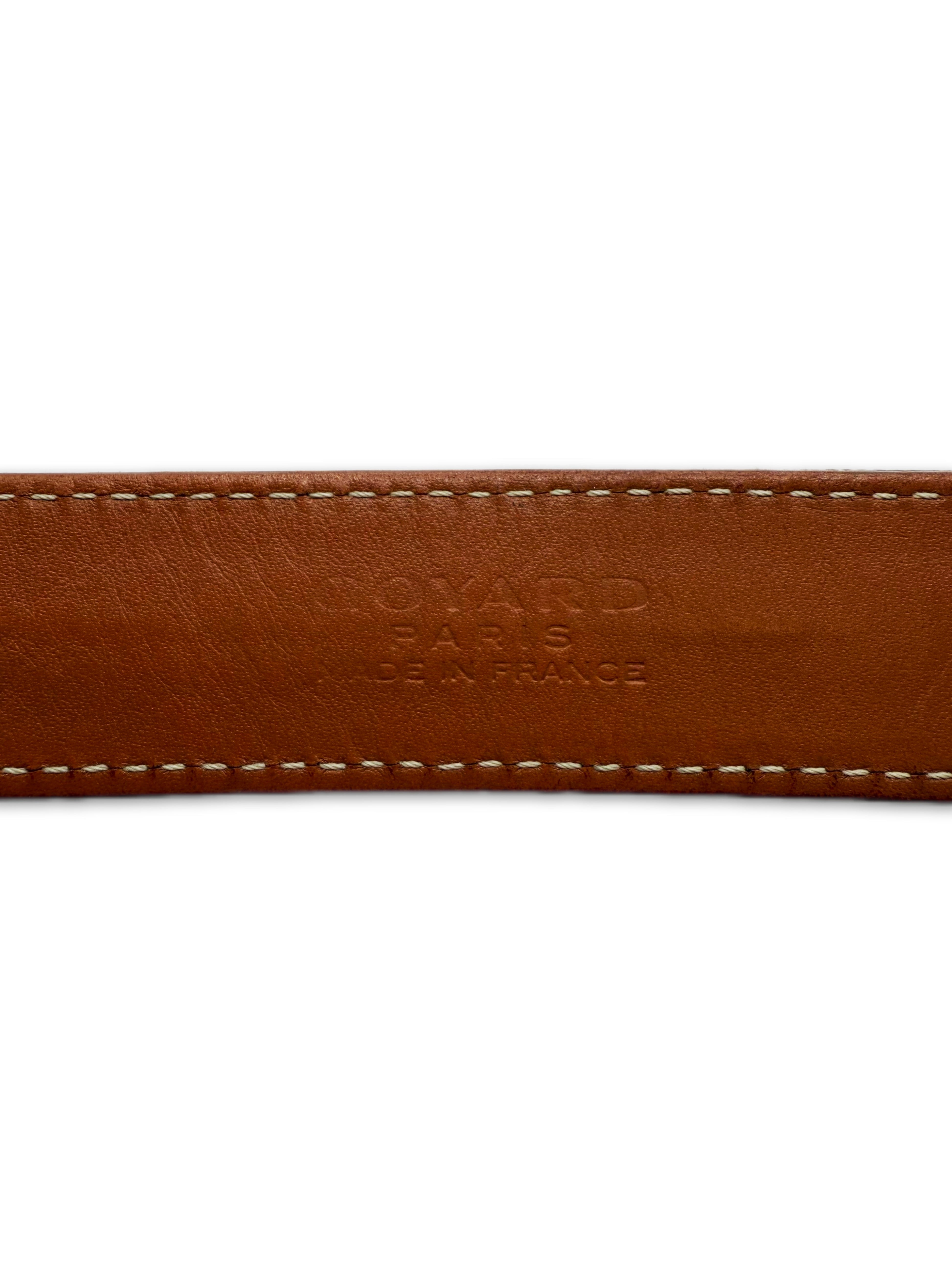 Goyard Brown ‘Goyardine’ Leather Silver Buckle Belt