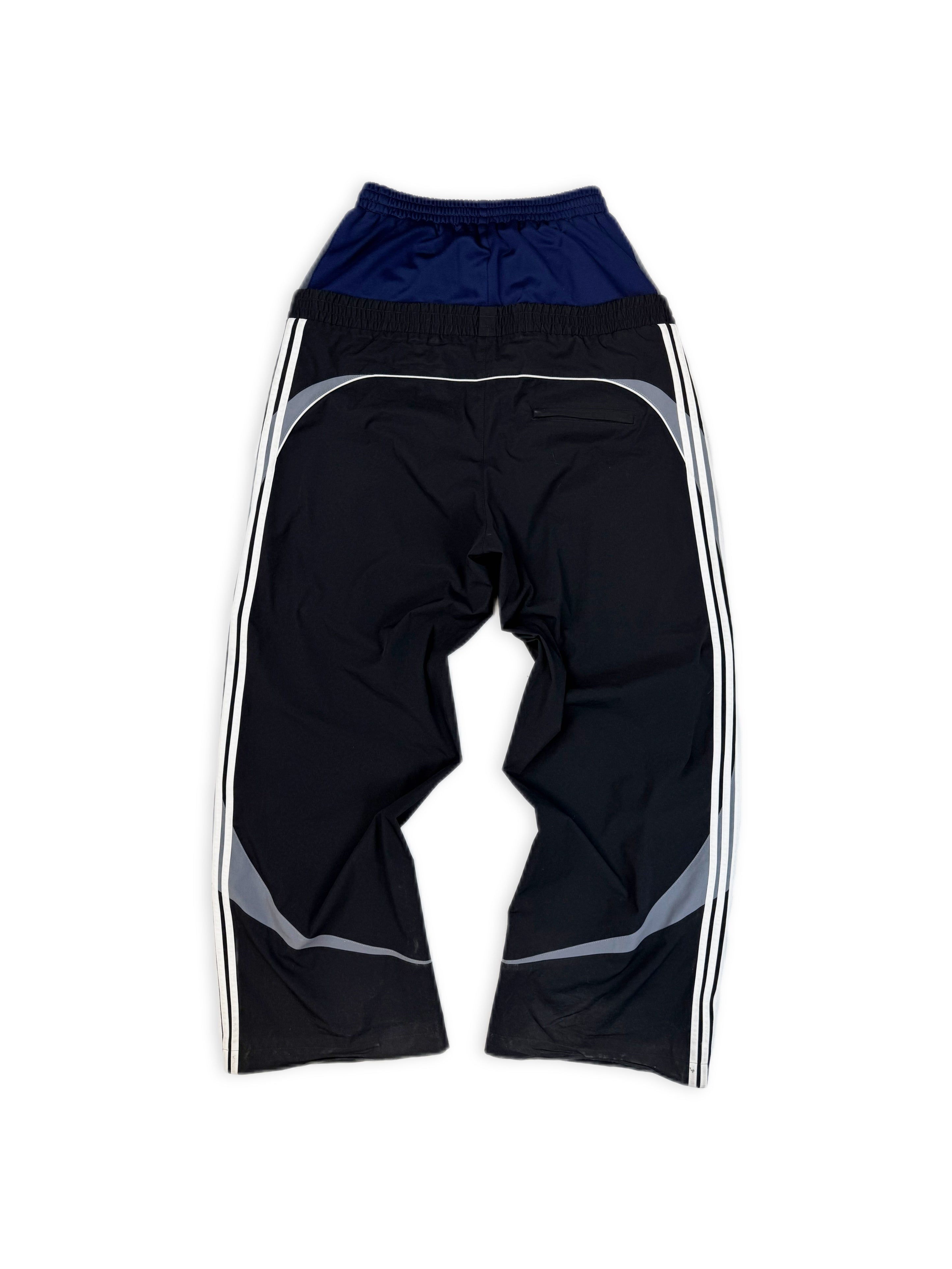 AW24 Balenciaga ‘Cut Up’ Double Waist Four Stripe Wide Leg Track Pants