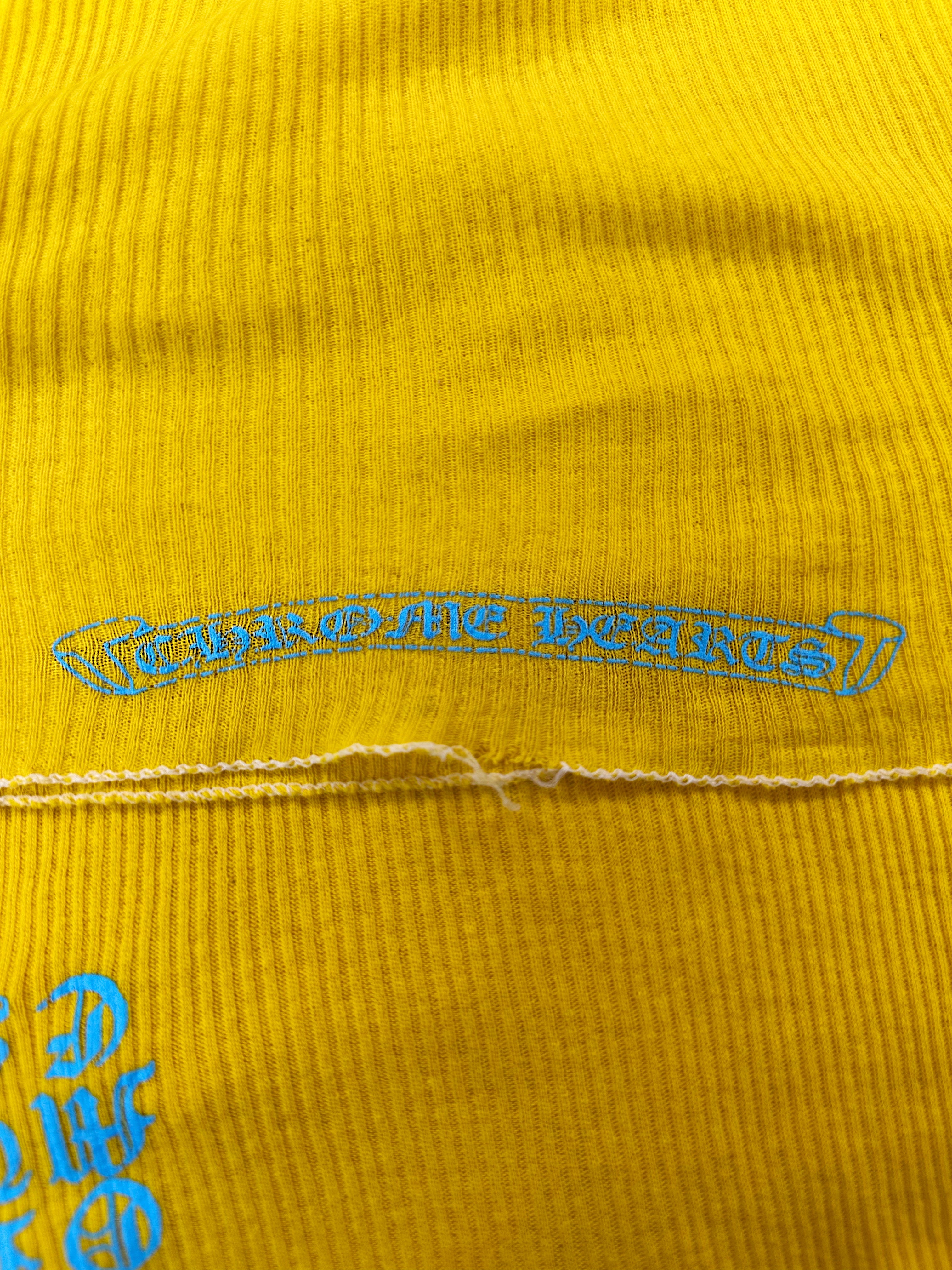 Chrome Hearts Yellow ‘T Bar’ Script Logo Ribbed Tank Top