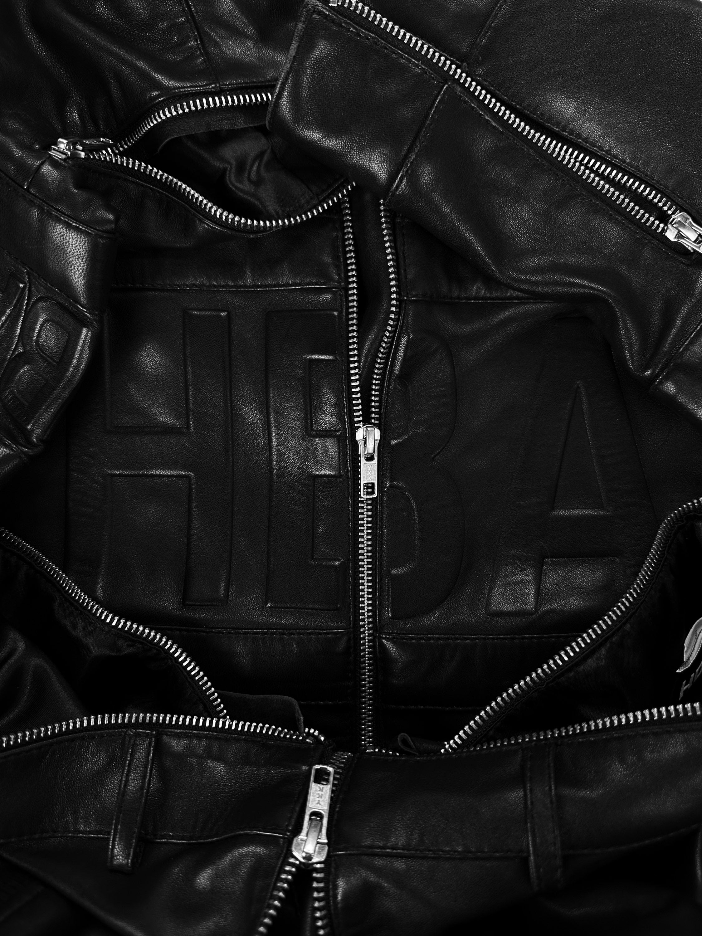 SS15 Hood By Air ‘Cross Zip’ Embossed 69 Leather Jacket