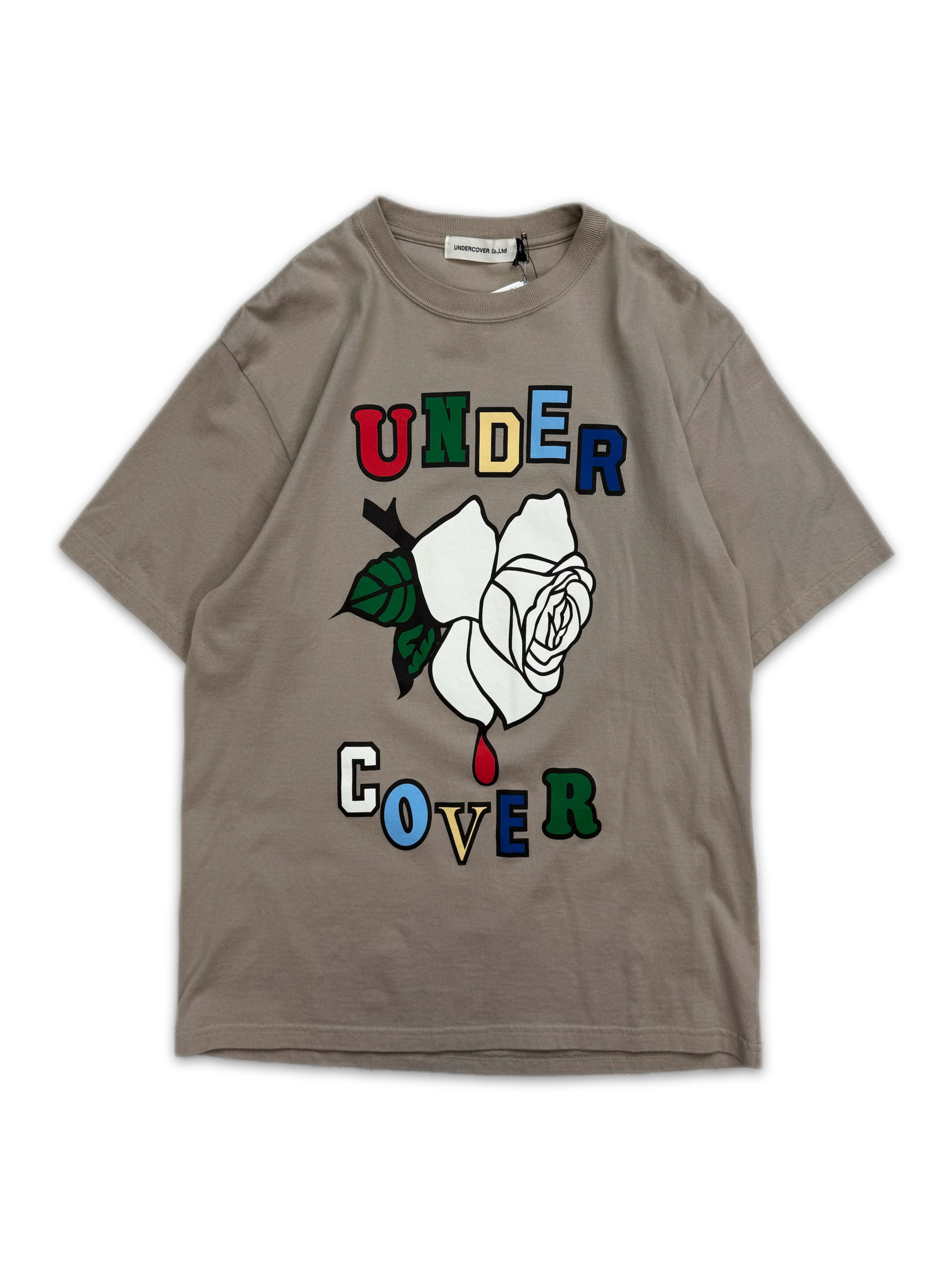 Undercover ‘Rose’ Graphic Beige Spell Out T-Shirt