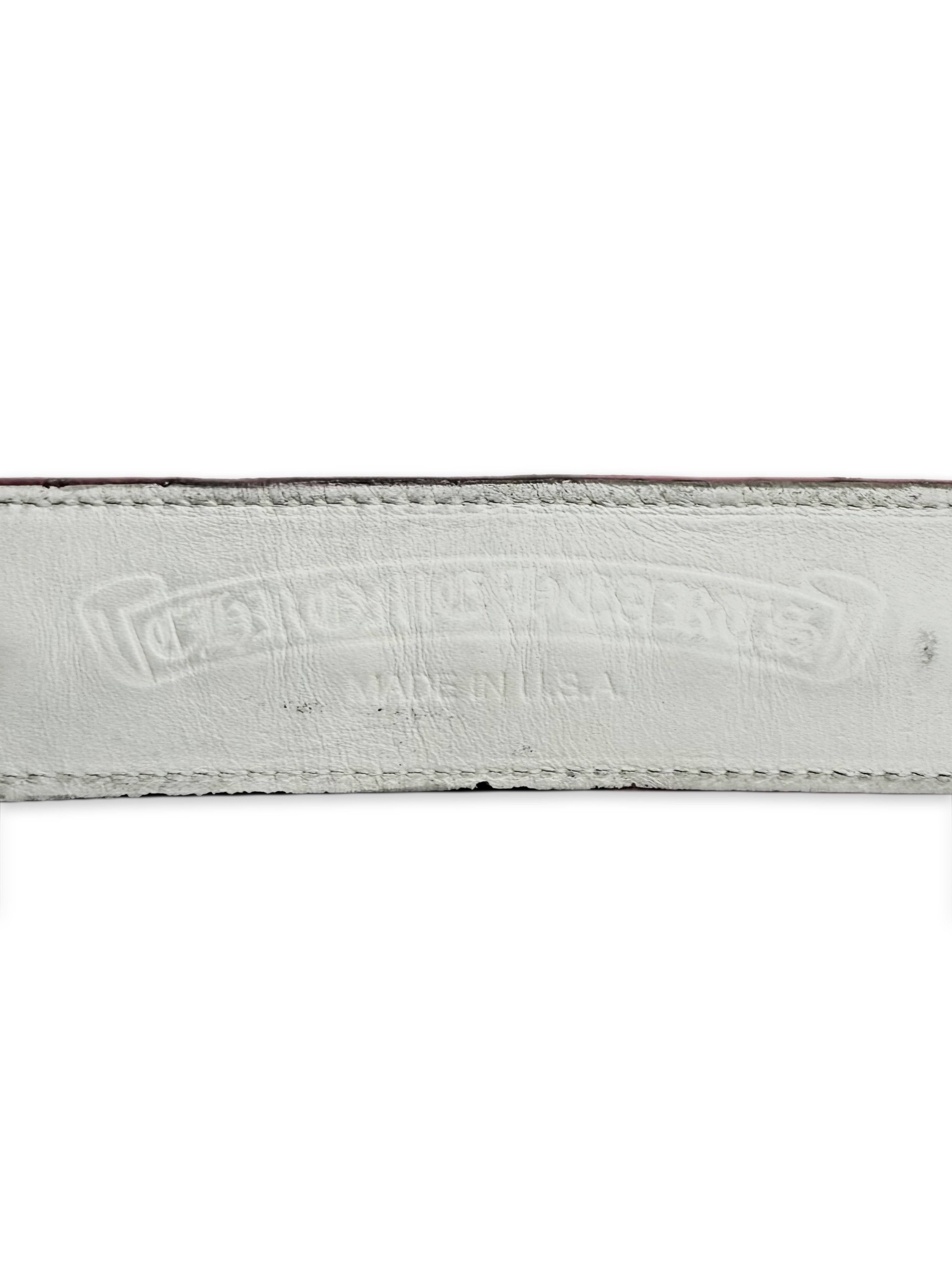 Chrome Hearts Pyramid Stud Patent Leather Rhodium Pink Roller Belt