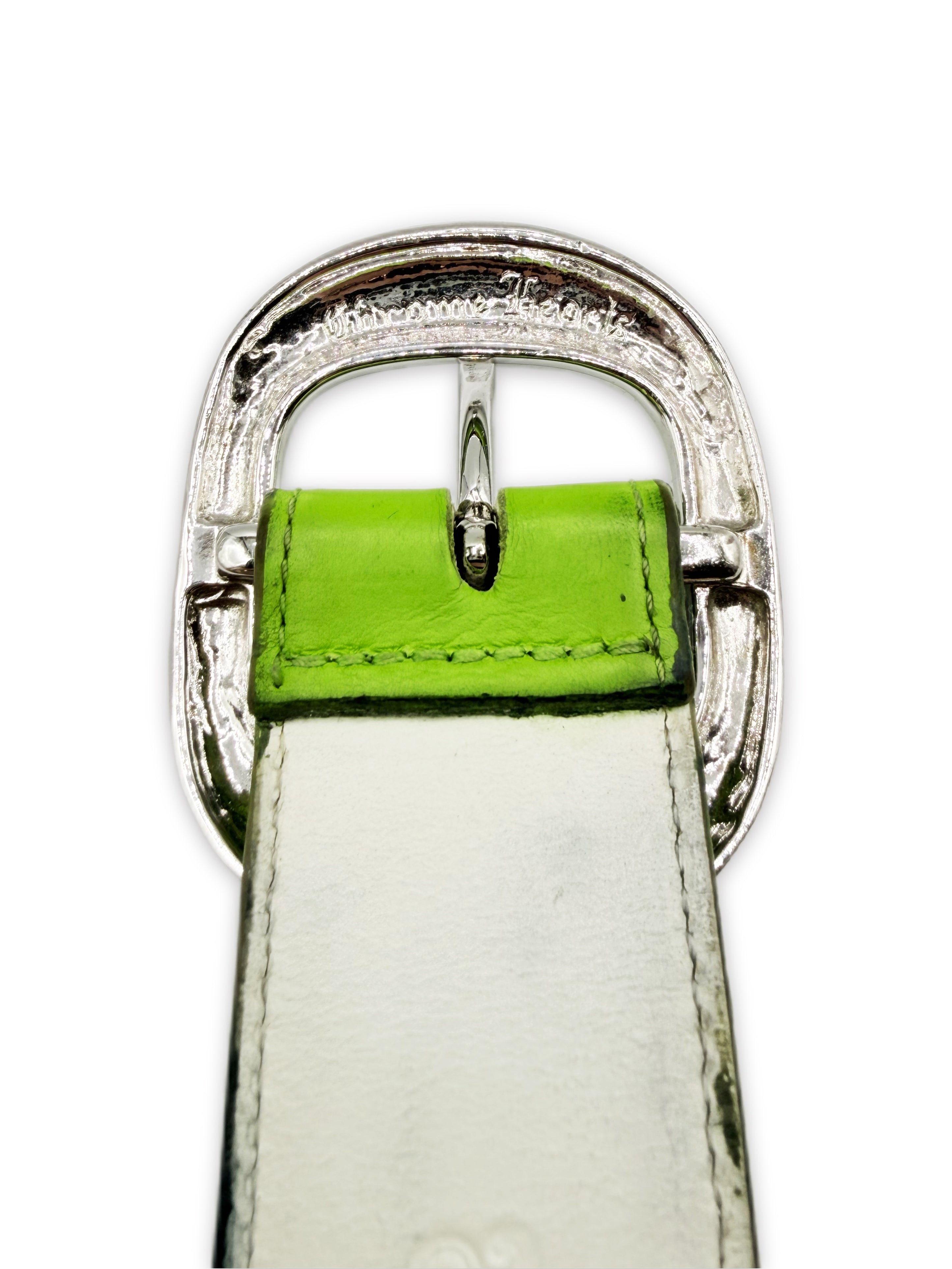 Chrome Hearts Lime Green 1.5 inch Gunslinger Leather Belt