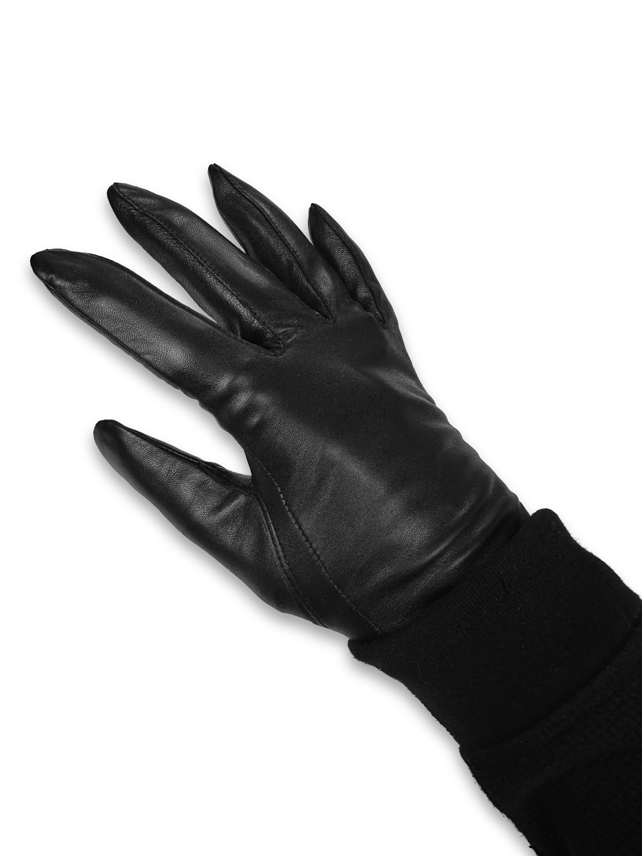 Katharine Hamnett Embossed Logo Leather Gloves