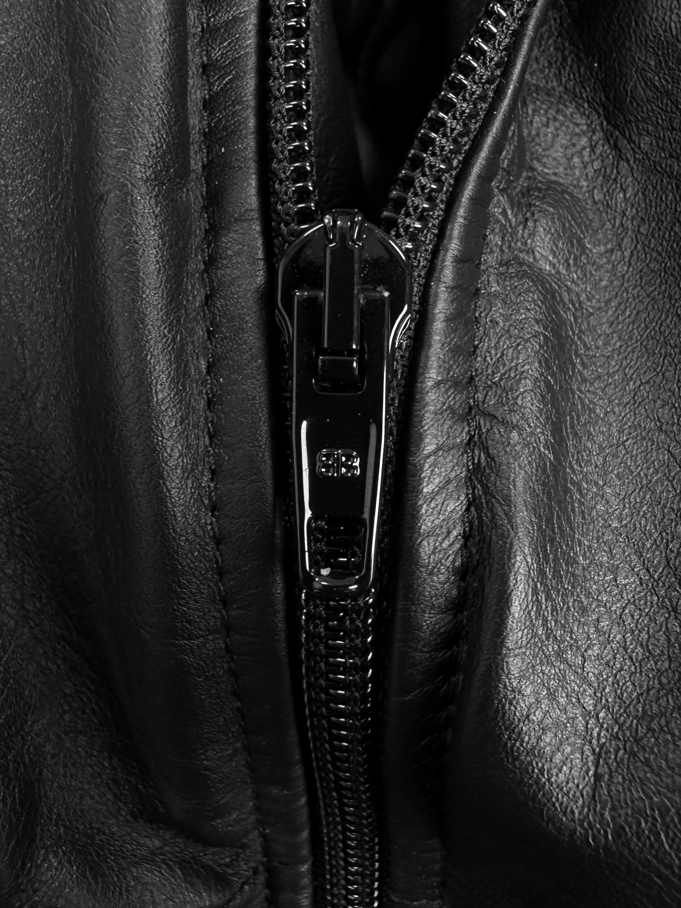 AW22 Balenciaga Black Leather Oversized Padded Vest