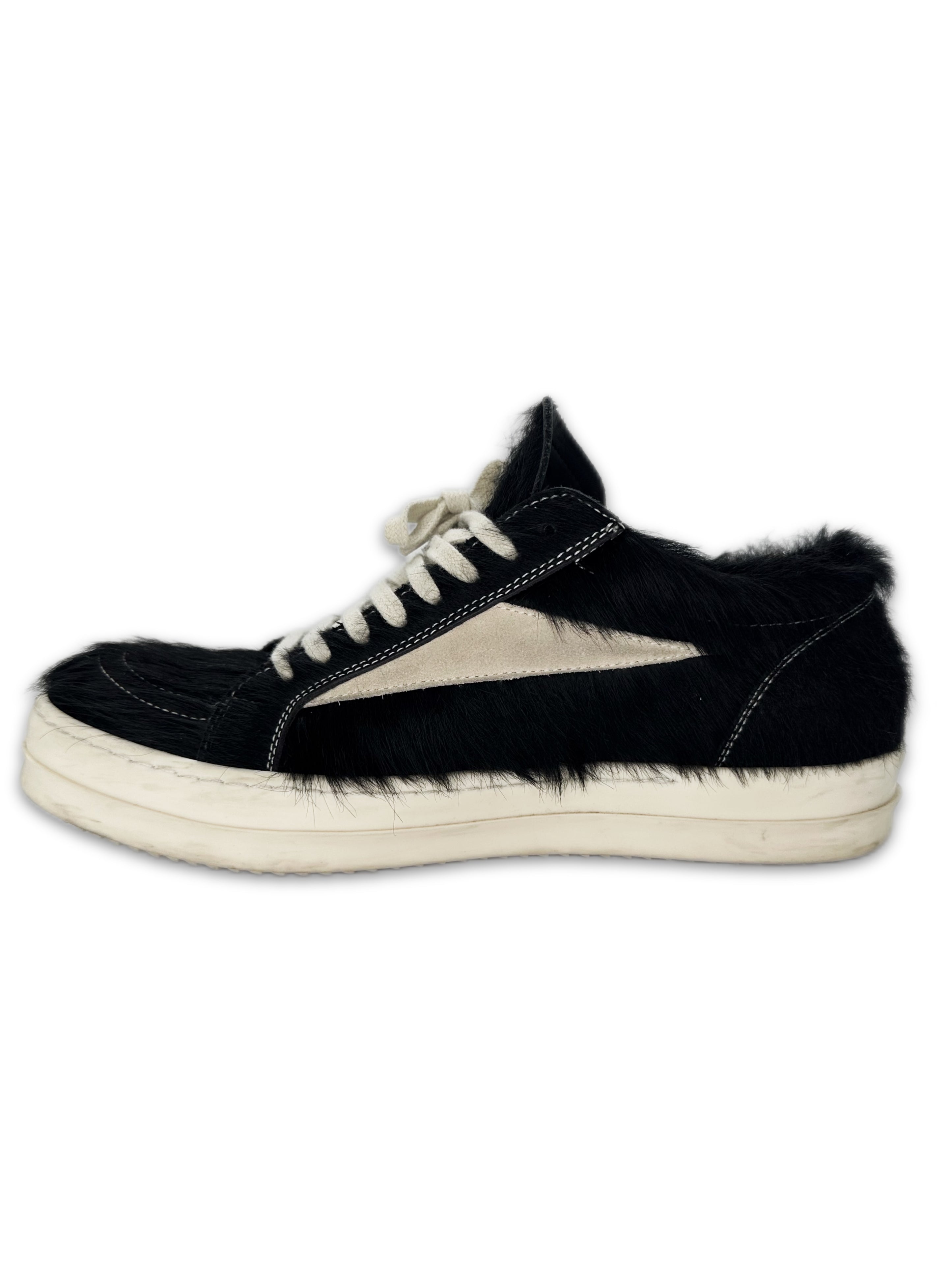 Rick Owens Pony Hair Black ‘Vans’ Low-top Sneakers