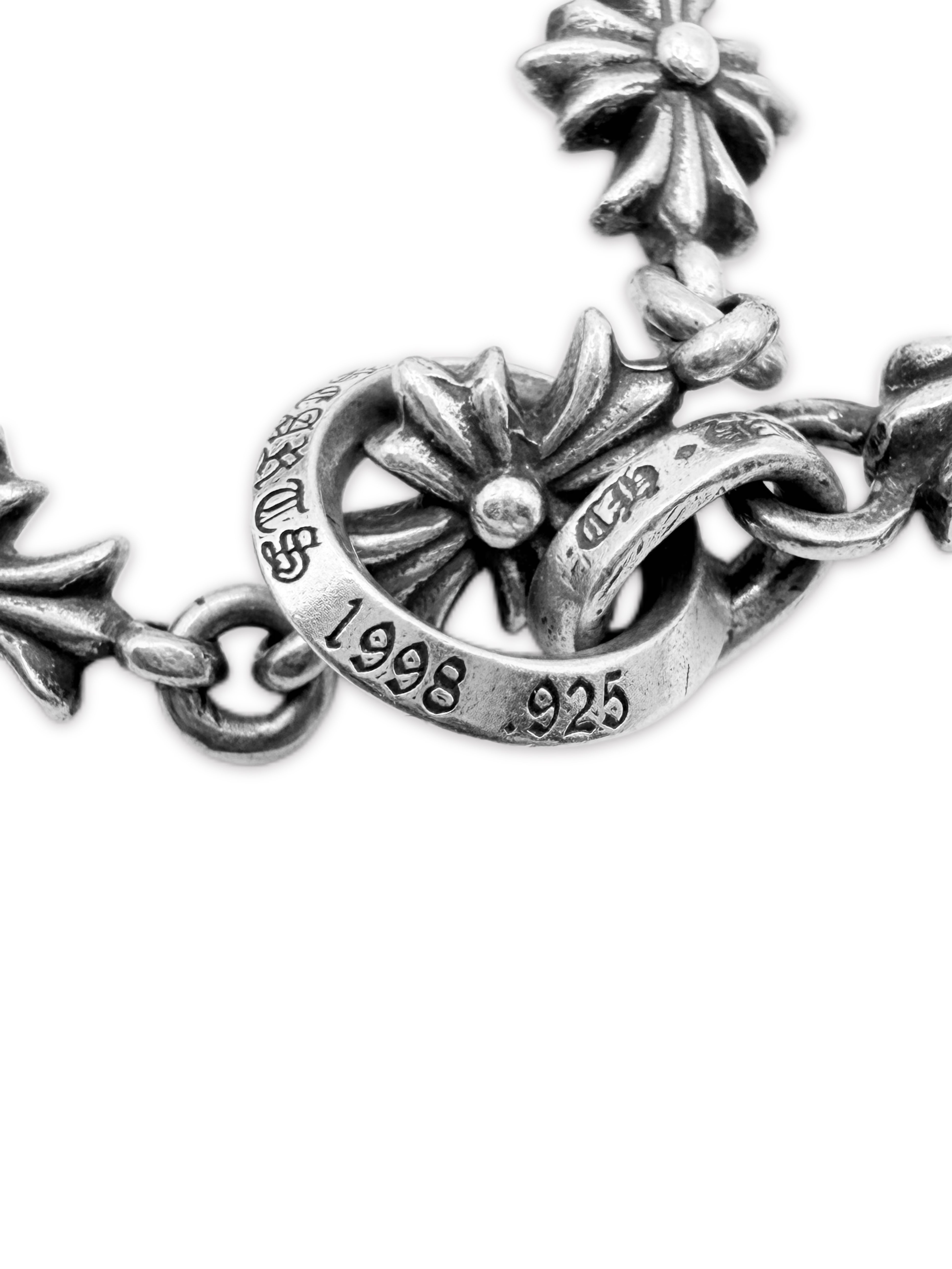 Chrome Hearts Tiny E Multi Cross Tiny E .925 Silver Rosary Necklace