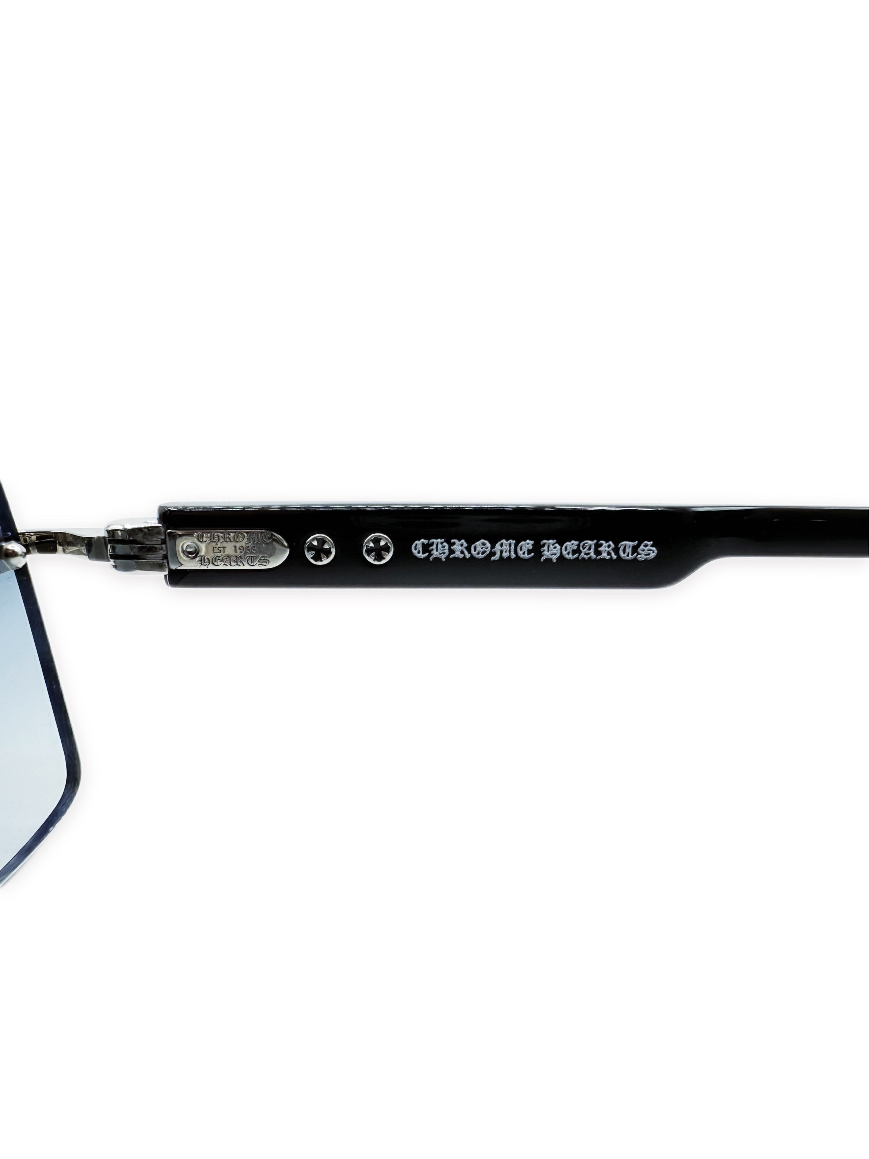 Chrome Hearts ‘Deep II’ Blue Tint Rimless Floral Sunglasses