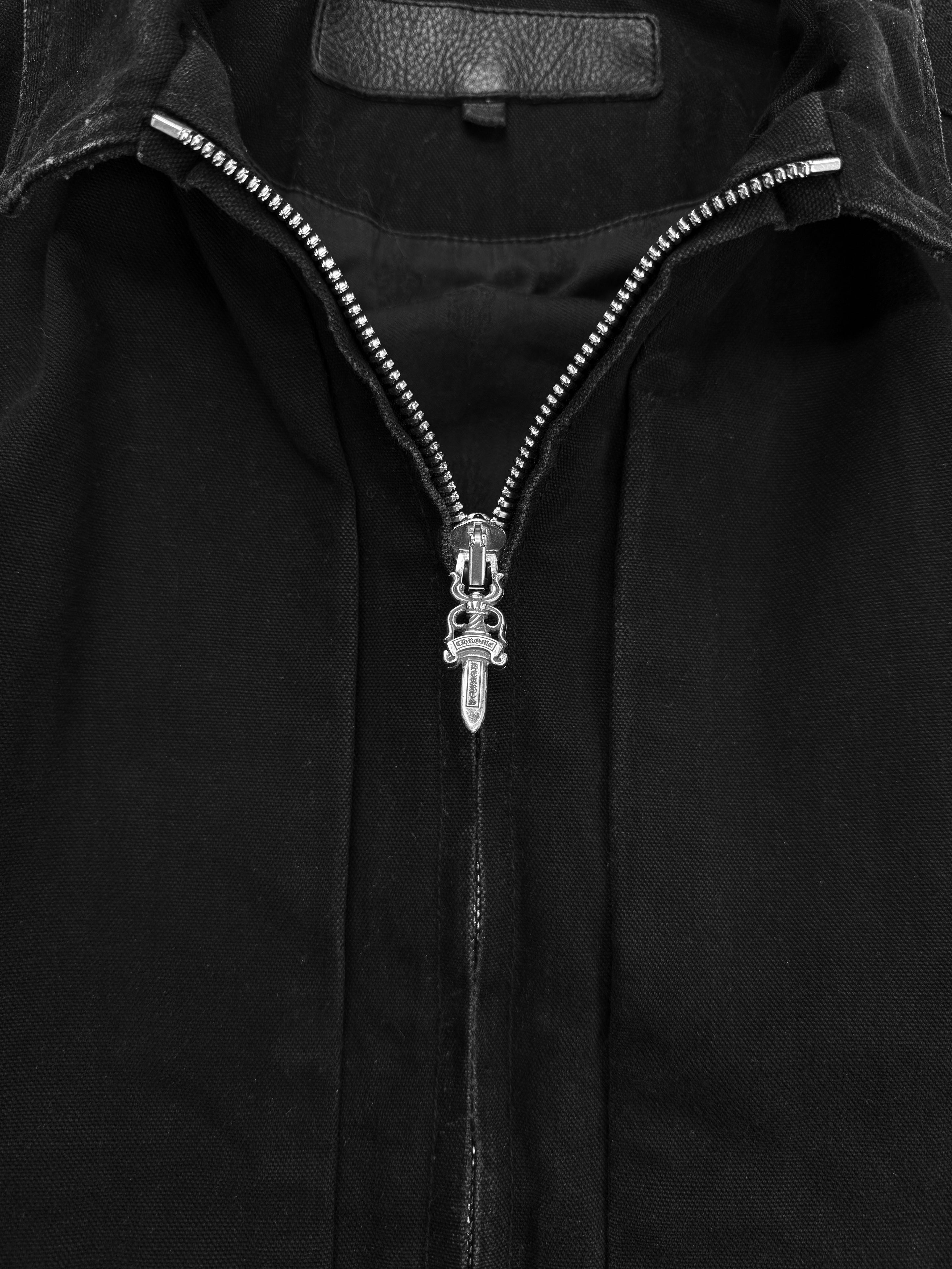 Chrome Hearts ‘Street Meat’ Black Dagger Zip Canvas Work Jacket