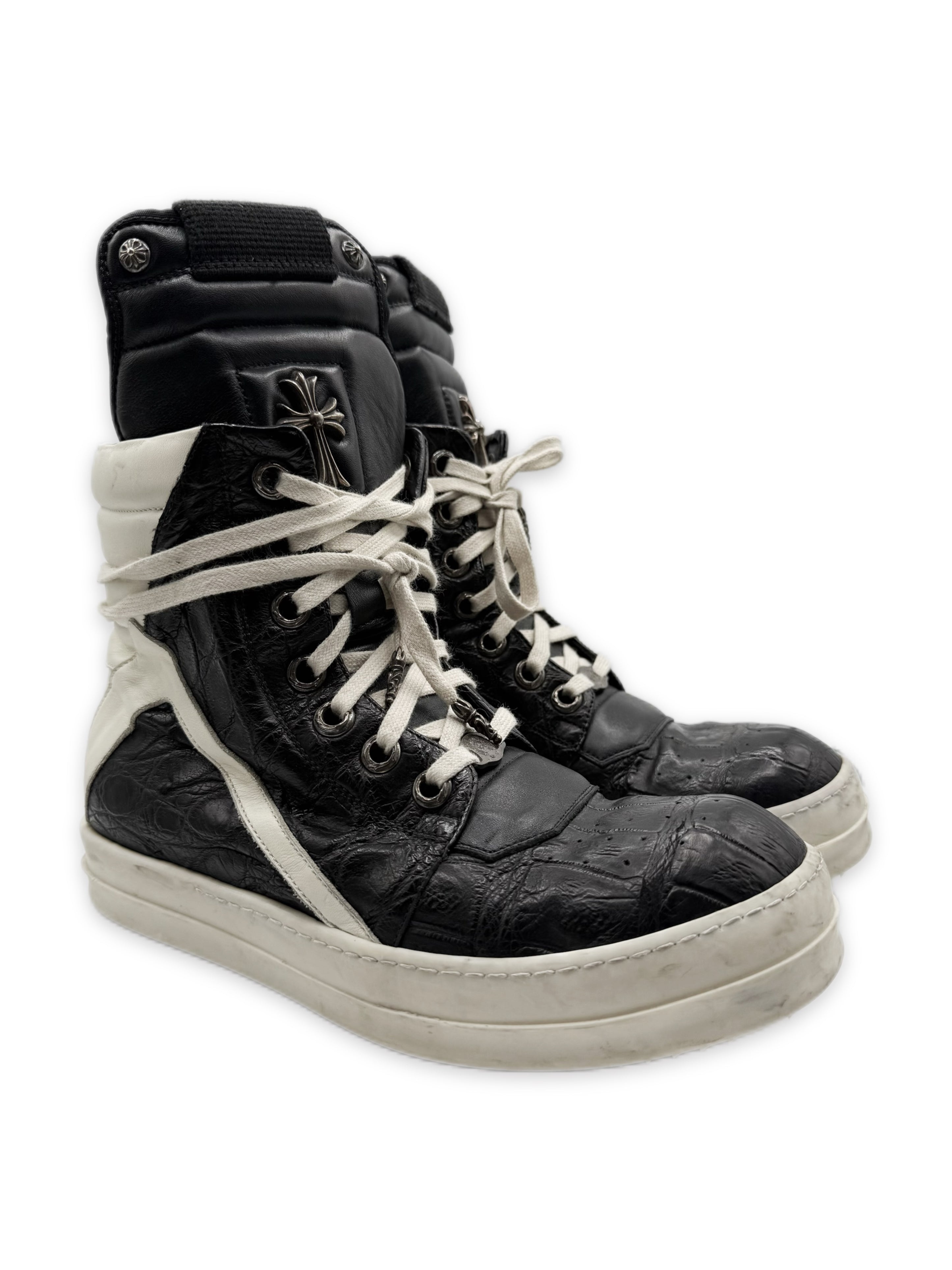 Chrome Hearts x Rick Owens 1/1 Crocodile Leather Geobasket Sneakersi