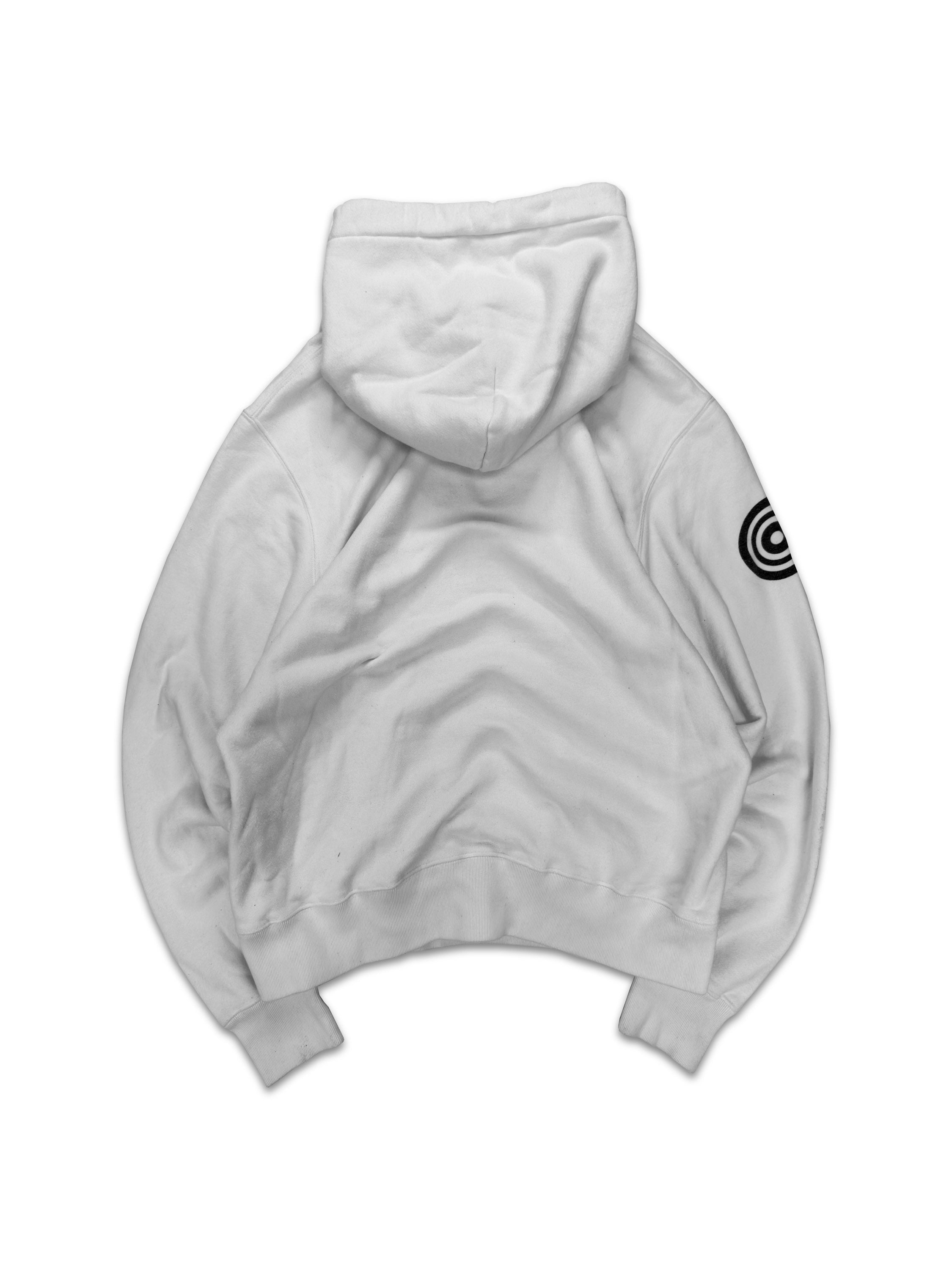 AW20 Undercover ‘Fallen Man’ Arrow Graphic White Hoodie