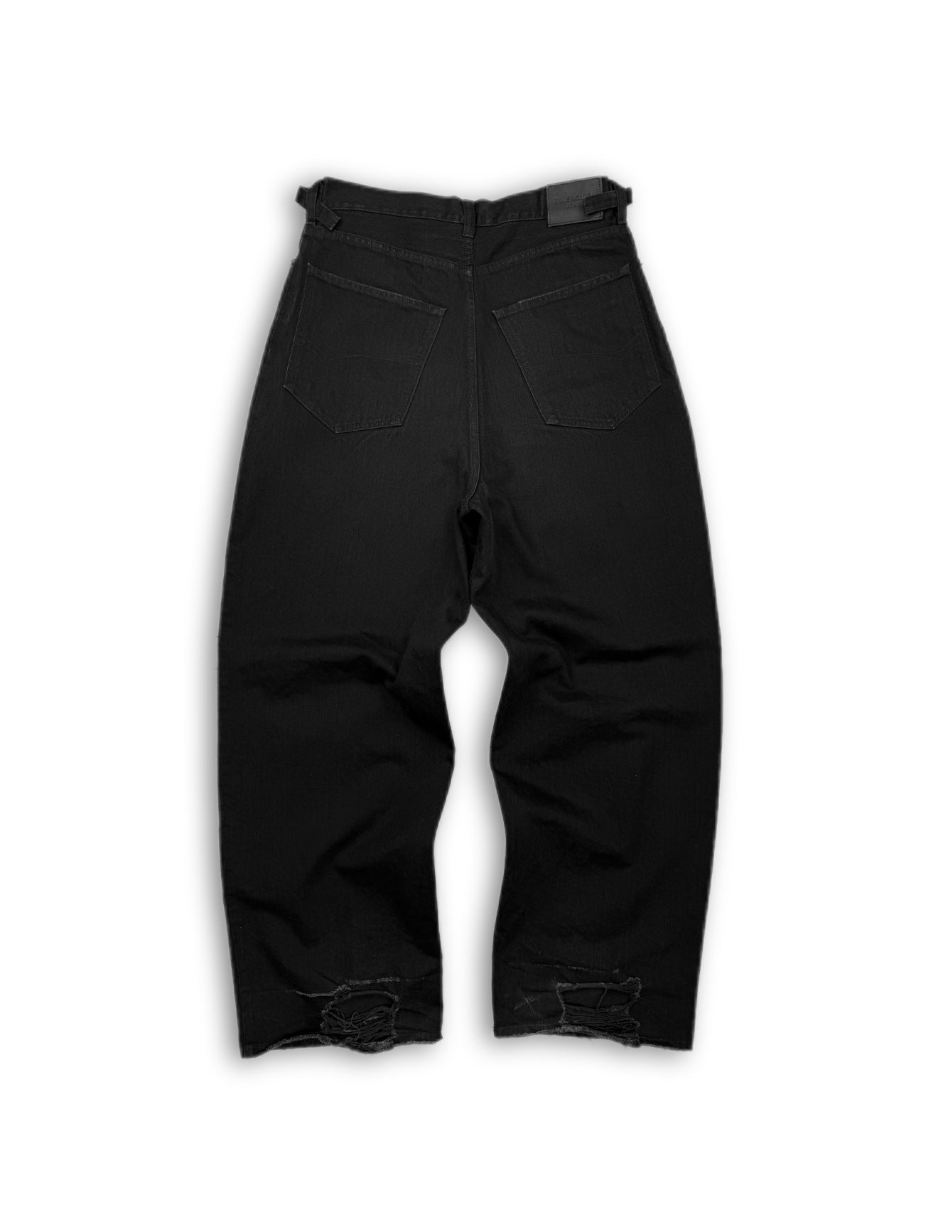 AW21 Balenciaga ‘Skater’ Distressed Black Wash Baggy Denim
