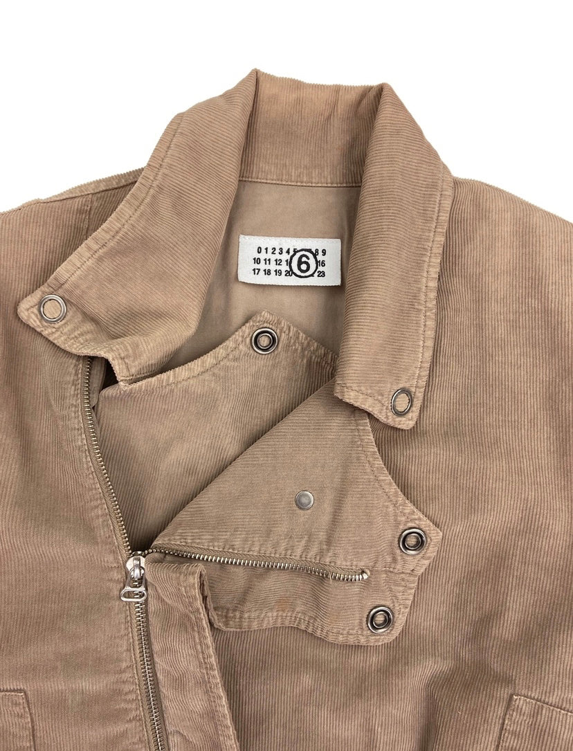 Margiela MM6 Corduroy Layered Multi Collar Biker Jacket