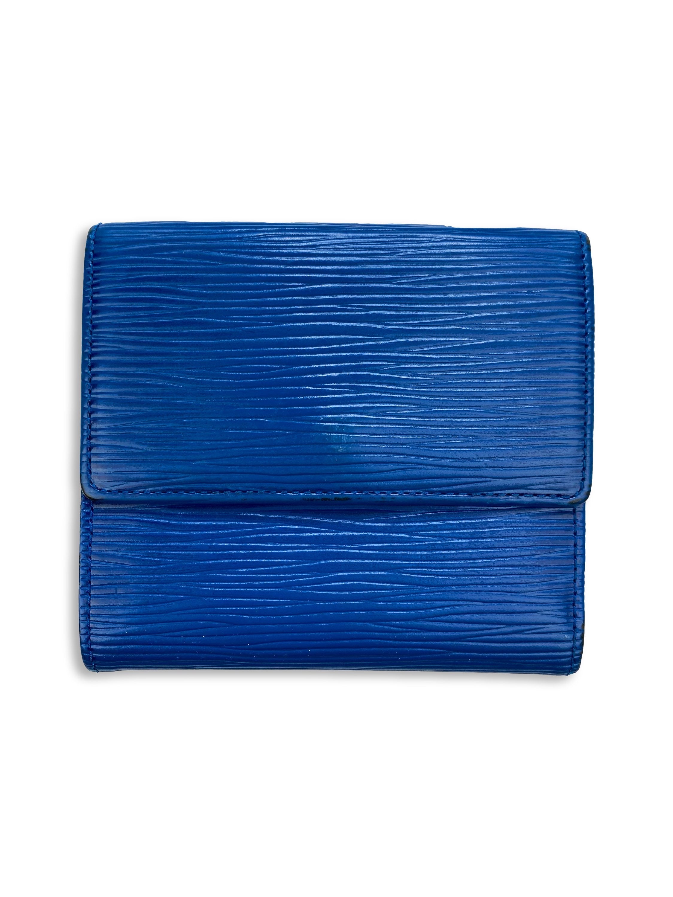 Louis Vuitton Epi Royal Blue Embossed LV Logo Wallet