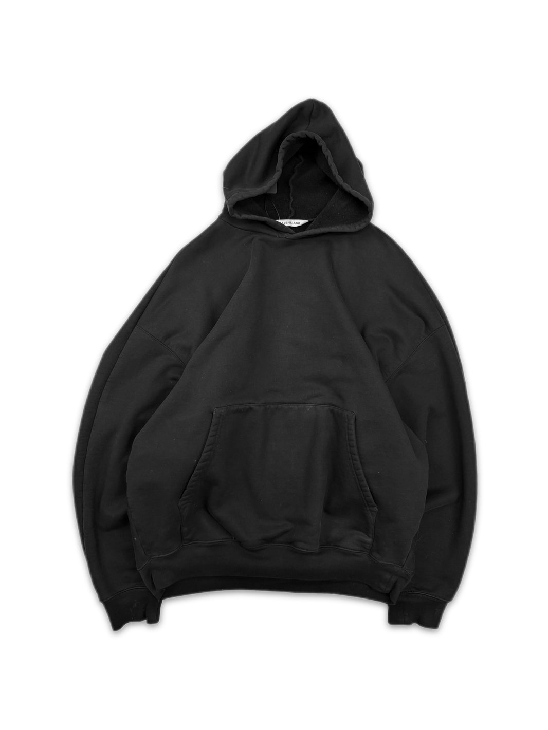 AW24 Balenciaga ‘Batwing’ Black Heavyweight Draped Hoodie