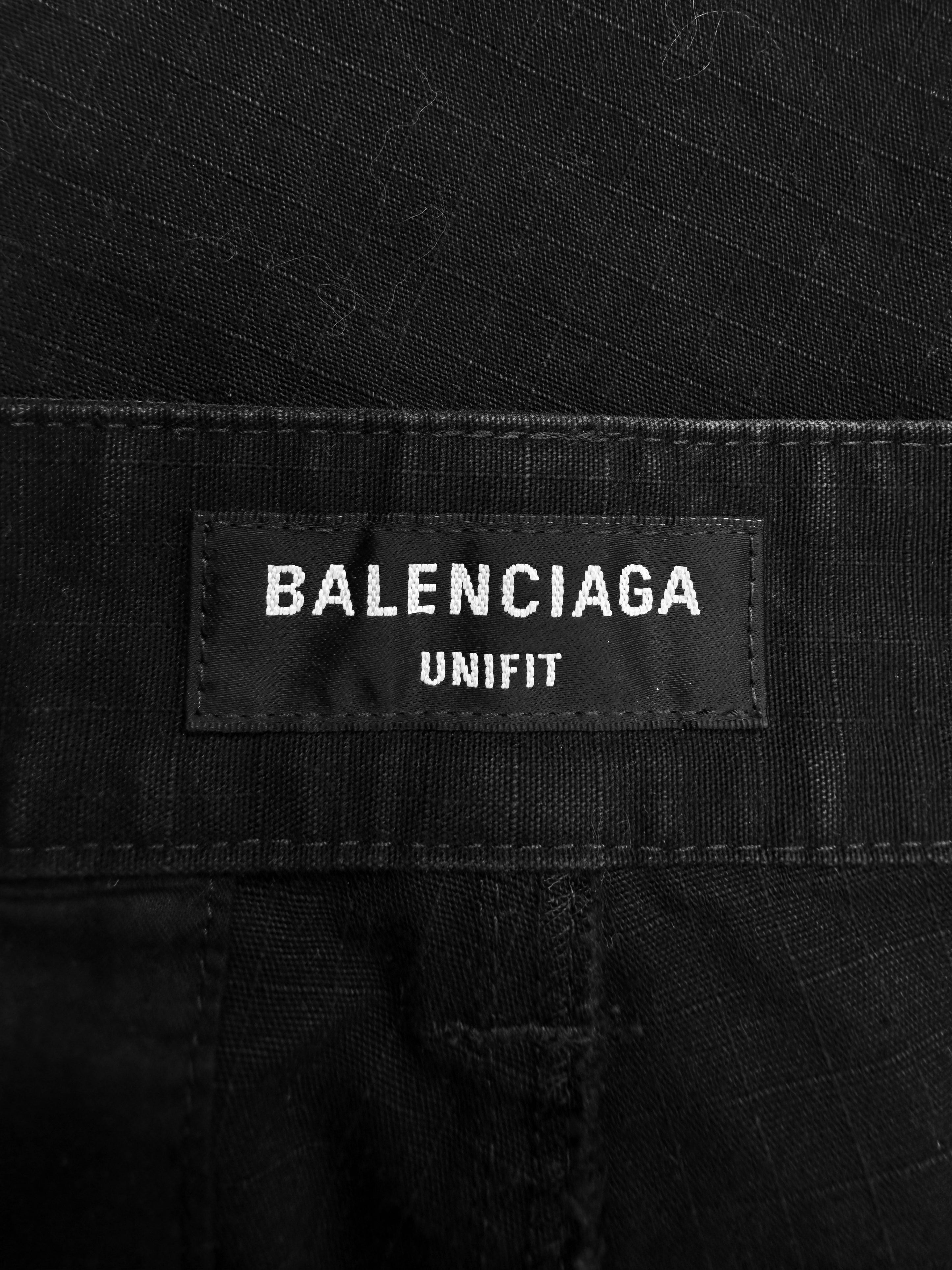 AW22 Balenciaga Multi Pocket Black Convertible Cargo Pants