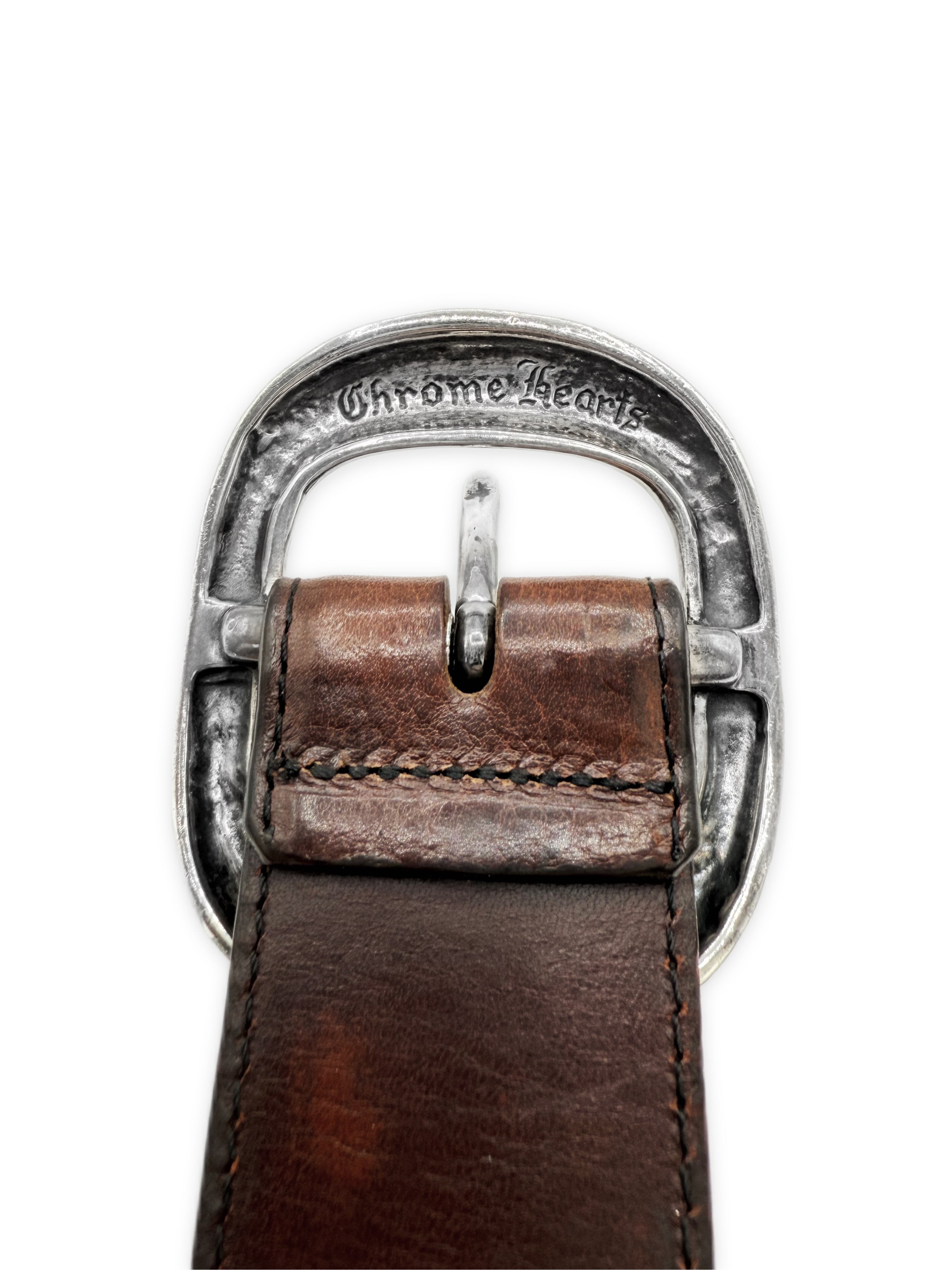 Chrome Hearts Brown Gunslinger .925 Silver Leather Belt