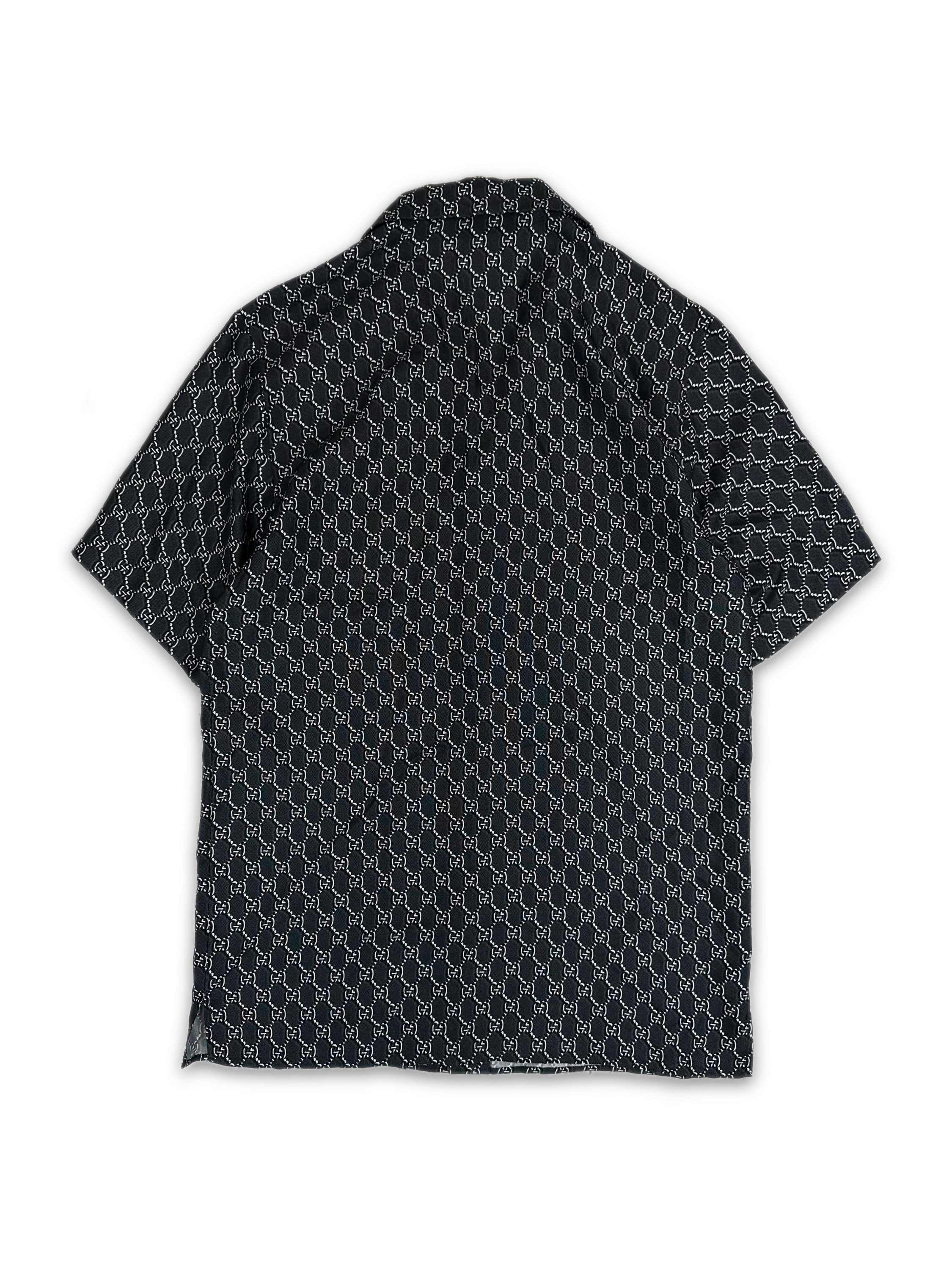 Gucci Monogram Logo Silk Camp Collar Oversized Shirt