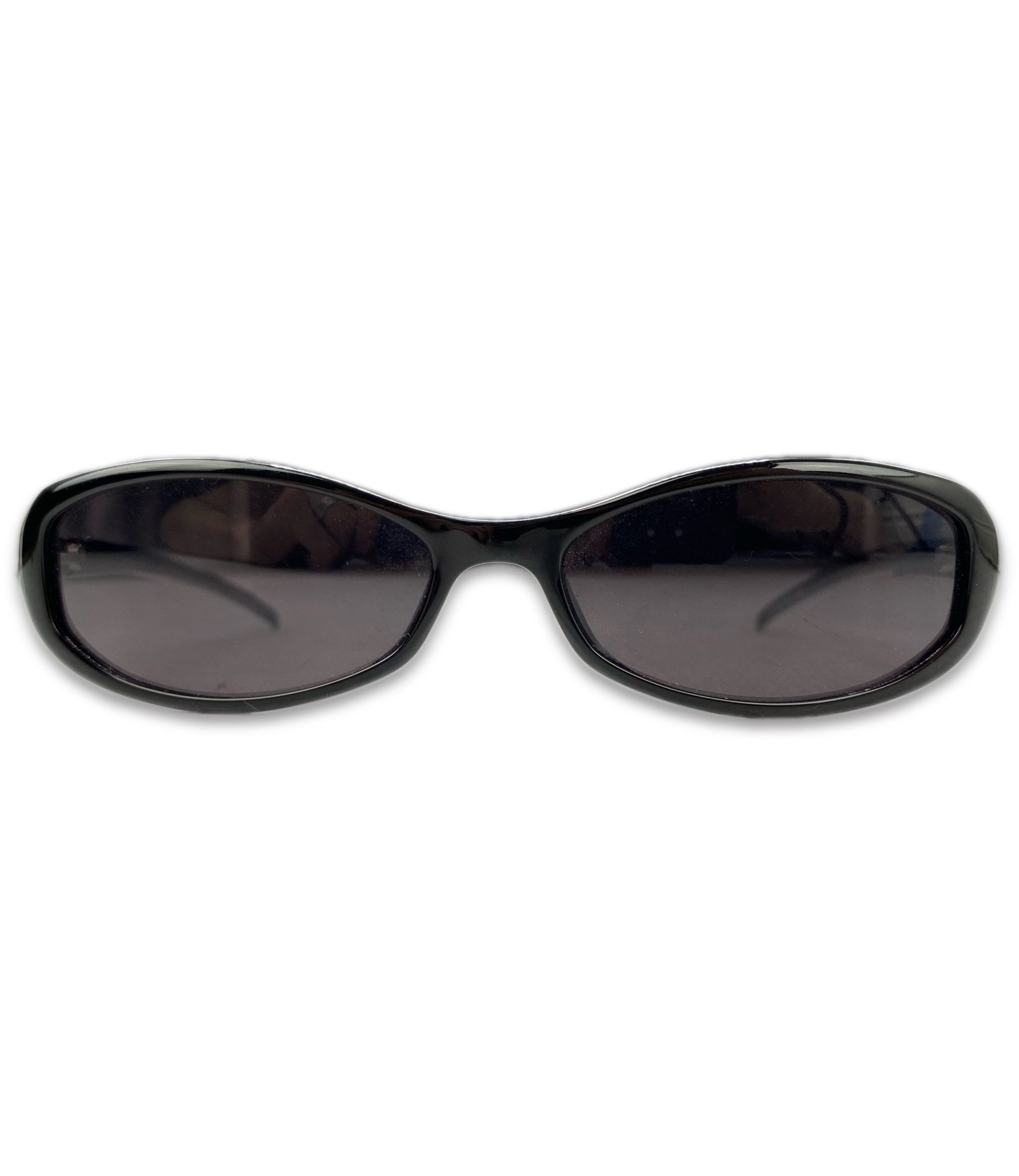 Gucci Dark Tint Metallic Glossy Slim Frame Etched Sunglasses