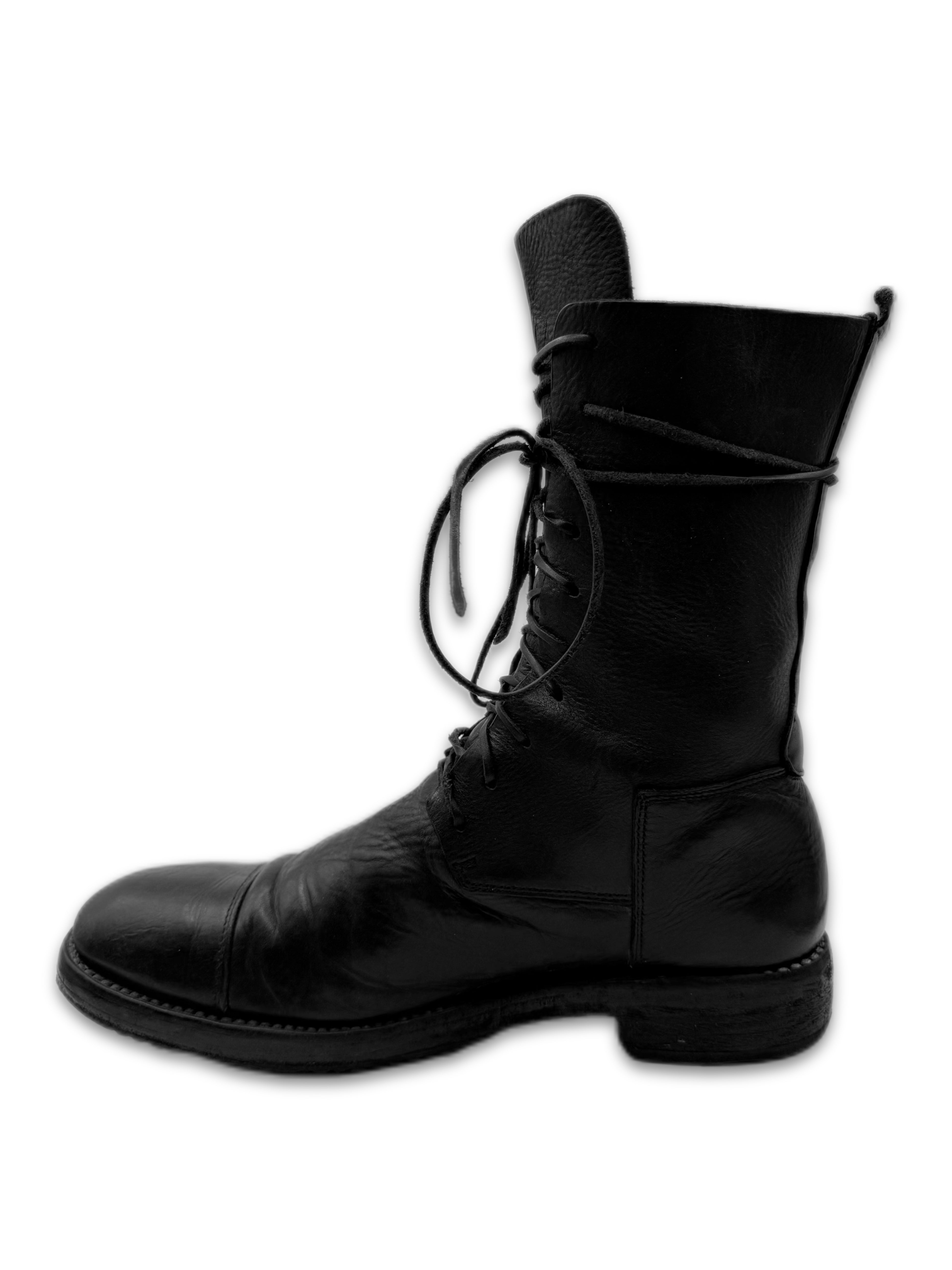 Guidi Shoulder F6 Black Horse Leather Combat Boots