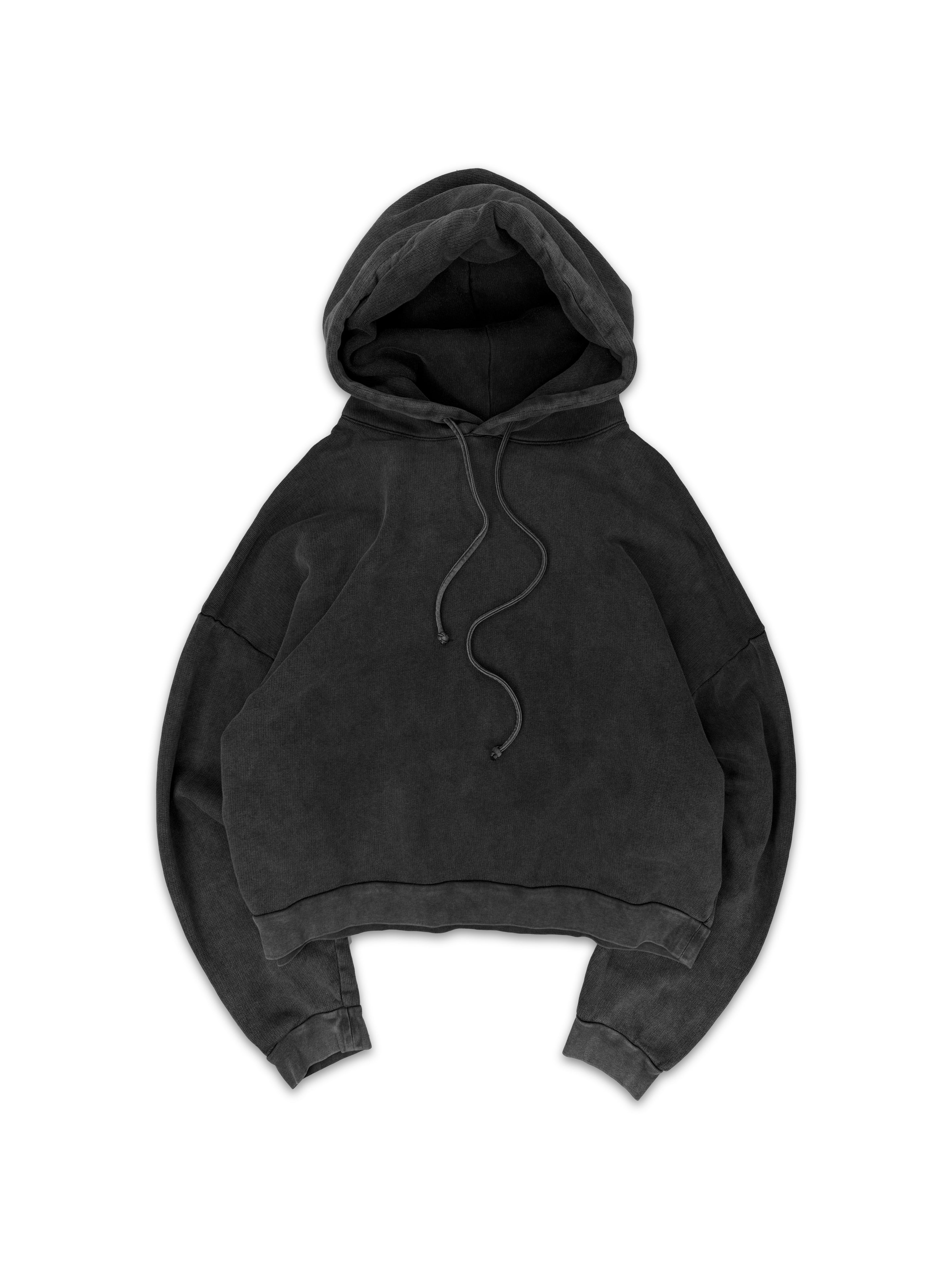 Acne Studios Dark Grey Cropped Heavy Weight Hoodie